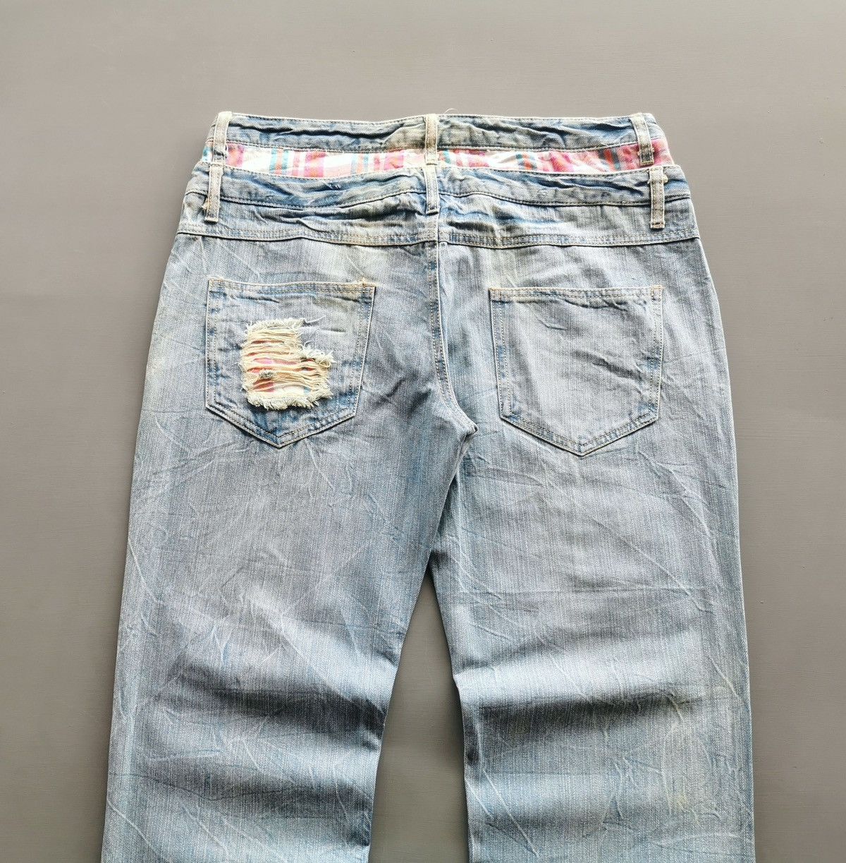 Japanese Brand Unbrand Double Waist Distressed Patches Jeans Size US 36 / EU 52 - 5 Thumbnail