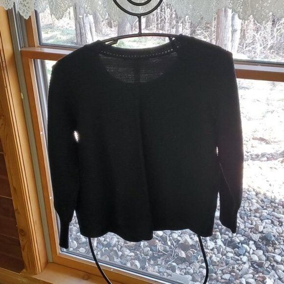 Vintage Cyrus Black Knitted Nylon & Rayon Long Sleeve Sz PM Sweater Size M / US 6-8 / IT 42-44 - 4 Thumbnail
