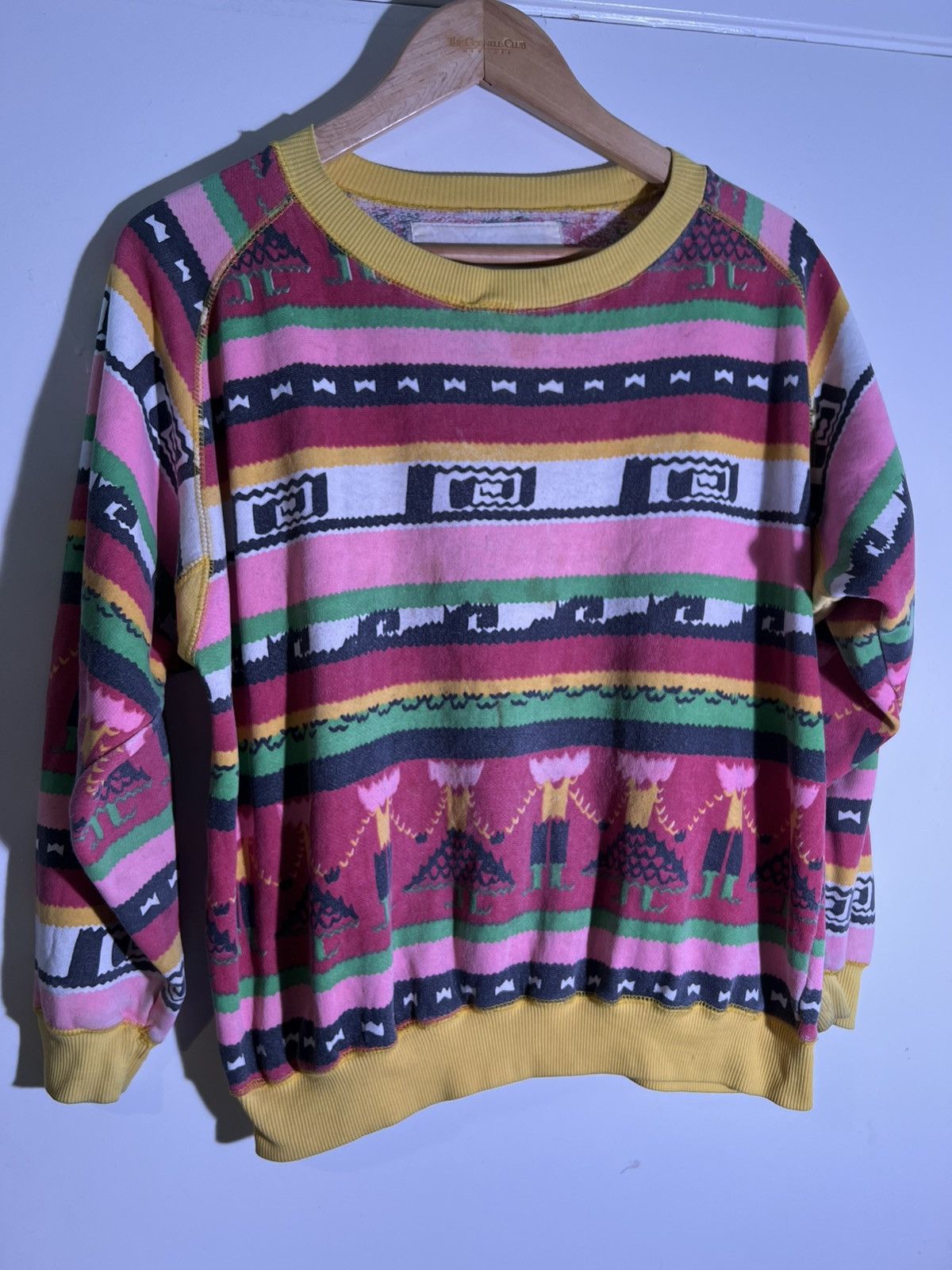 Vintage 90’s 2000’s Y2K Vintage Abstract Pattern Retro Sweatshirt Size US S / EU 44-46 / 1 - 1 Thumbnail