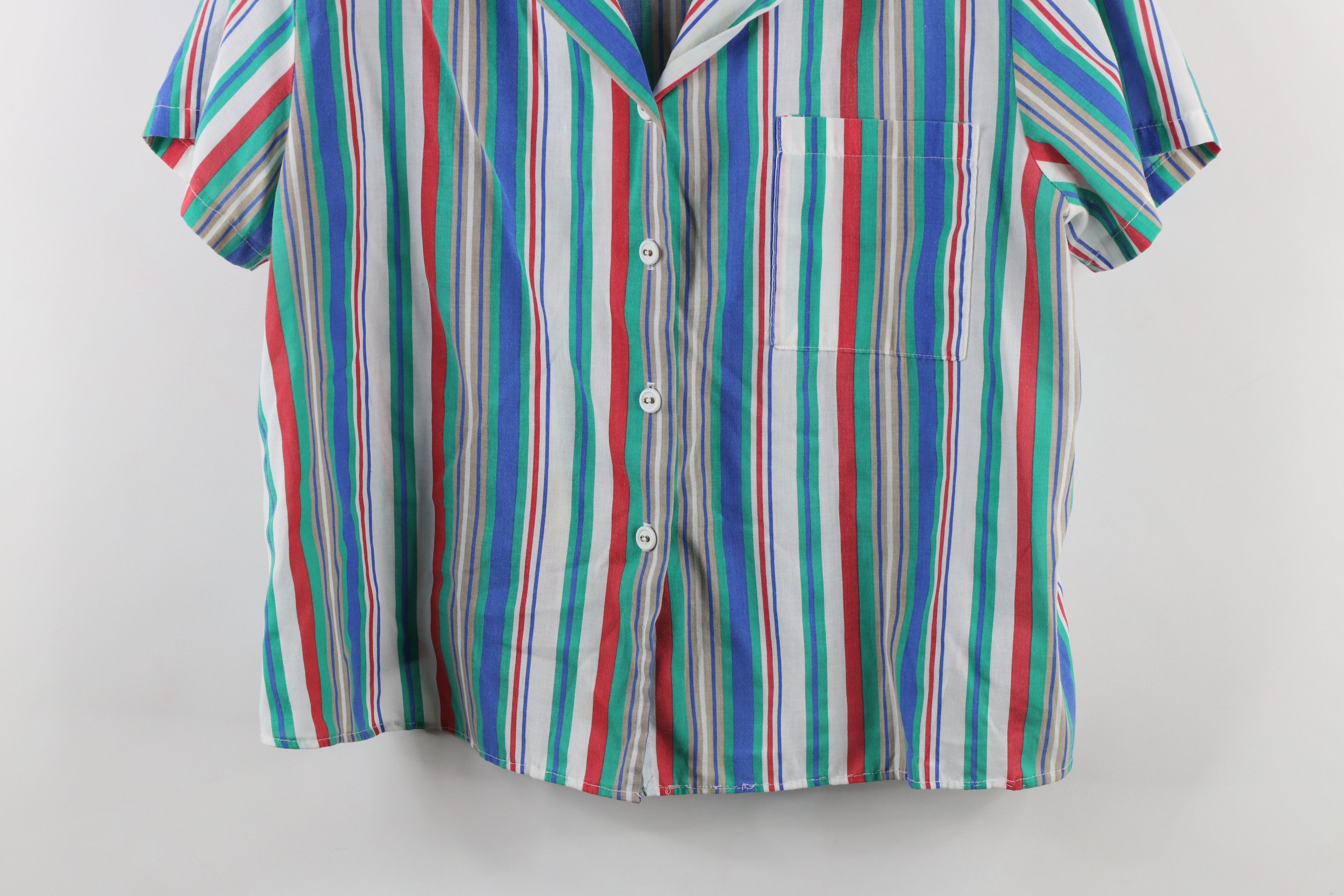 Vintage Vintage 90s Streetwear Striped Short Sleeve Button Shirt USA Size XL / US 12-14 / IT 48-50 - 3 Thumbnail