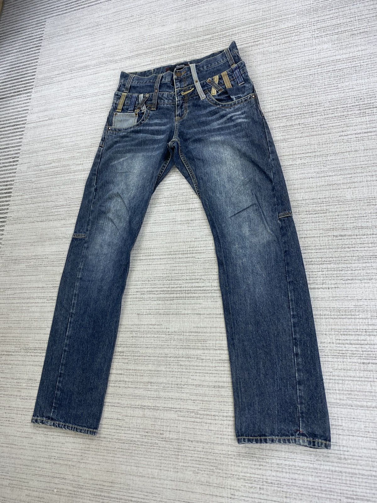 Le Grande Bleu (L.G.B.) × Vintage Vintage Dominated Handcrafted Jeans Double Waist Pants Size US 31 - 4 Thumbnail