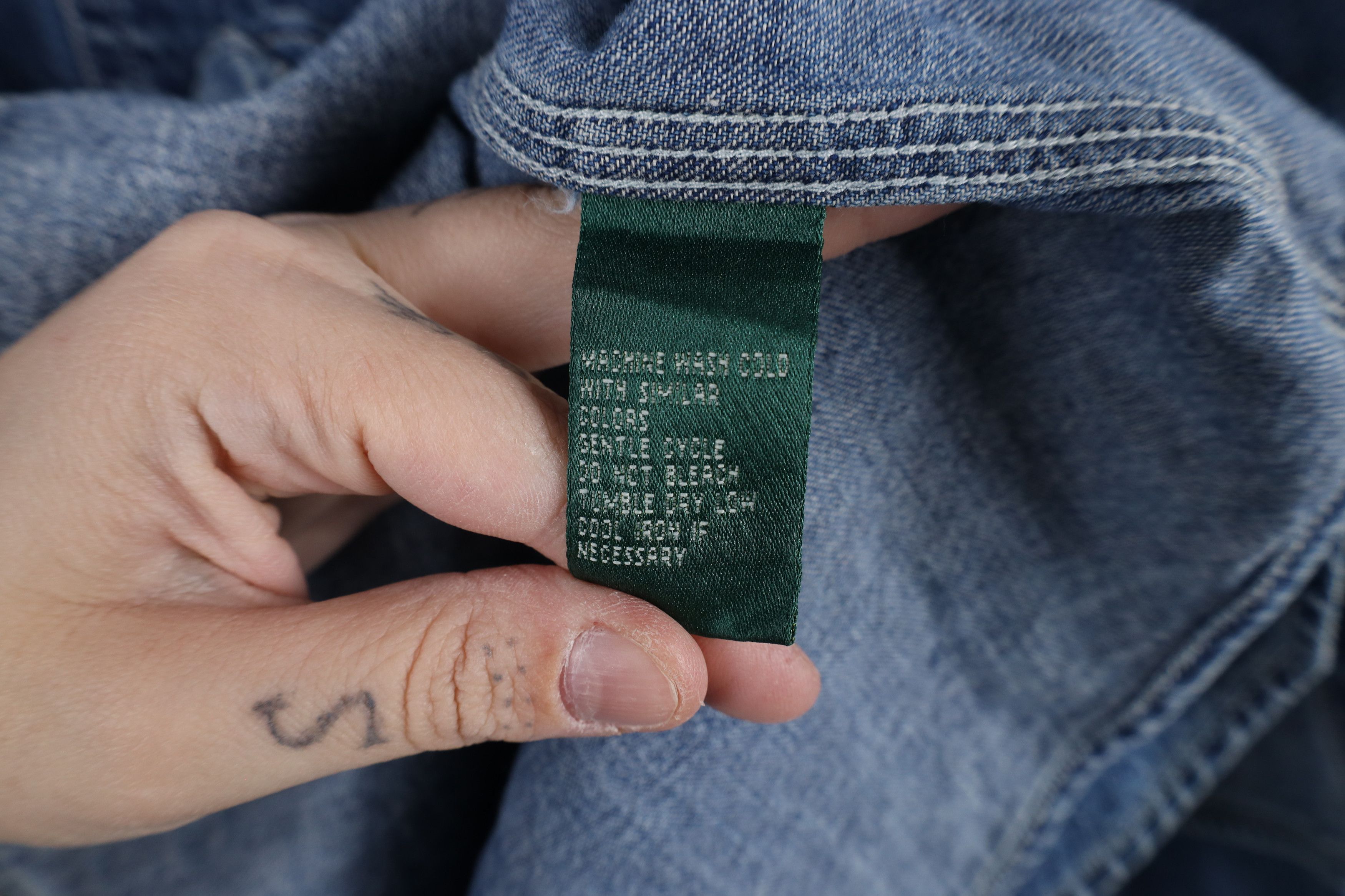 Ralph Lauren × Vintage Vintage 90s Ralph Lauren Denim Jean Button Shirt Blue Size 3XL / US 20-22 - 8 Thumbnail