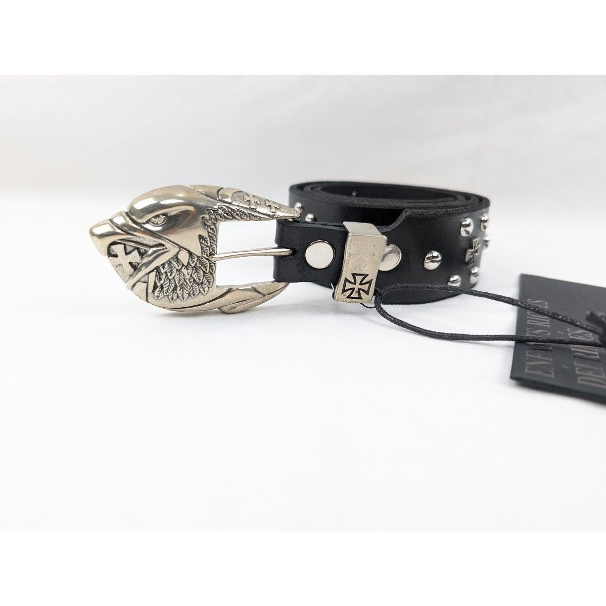 Enfants Riches Deprimes o1rshd1 Size:110 / Eagle Petit Iron Cross Stud Belt in Black Size 44 - 3 Thumbnail