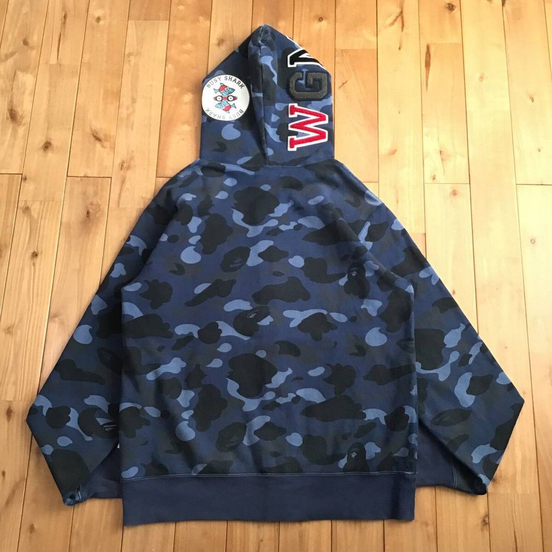 Bape BAPE WGM Shark Full Zip Hoodie blue camo a bathing ape Size US XL / EU 56 / 4 - 3 Thumbnail