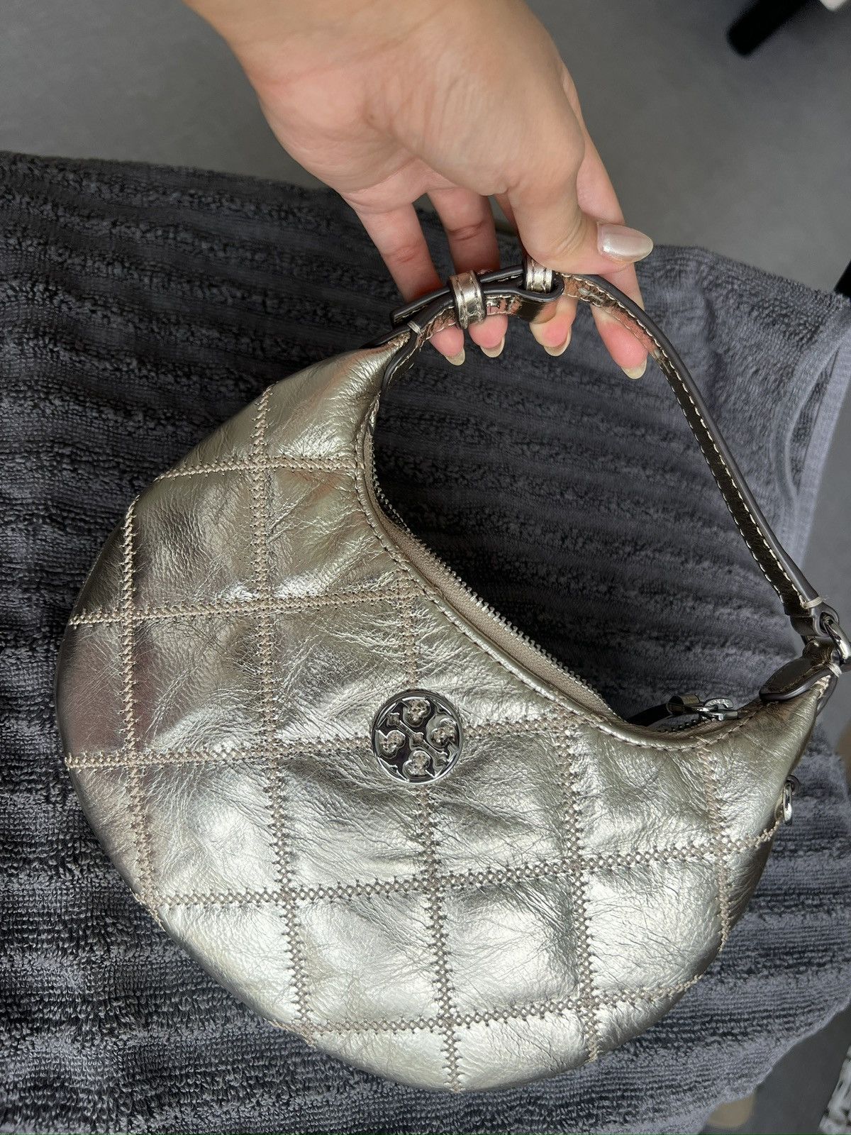 Willa Metallic Mini Crescent Bag Spark Gold