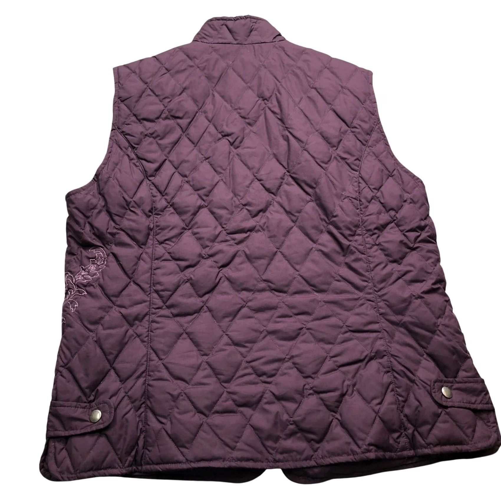 Eddie Bauer VINTAGE Eddie Bauer Embroidered Floral Quilted 600 Premium Goose Down Vest Womens Large L Sleeveless Full Zip Pockets Purple Size L / US 10 / IT 46 - 5 Thumbnail