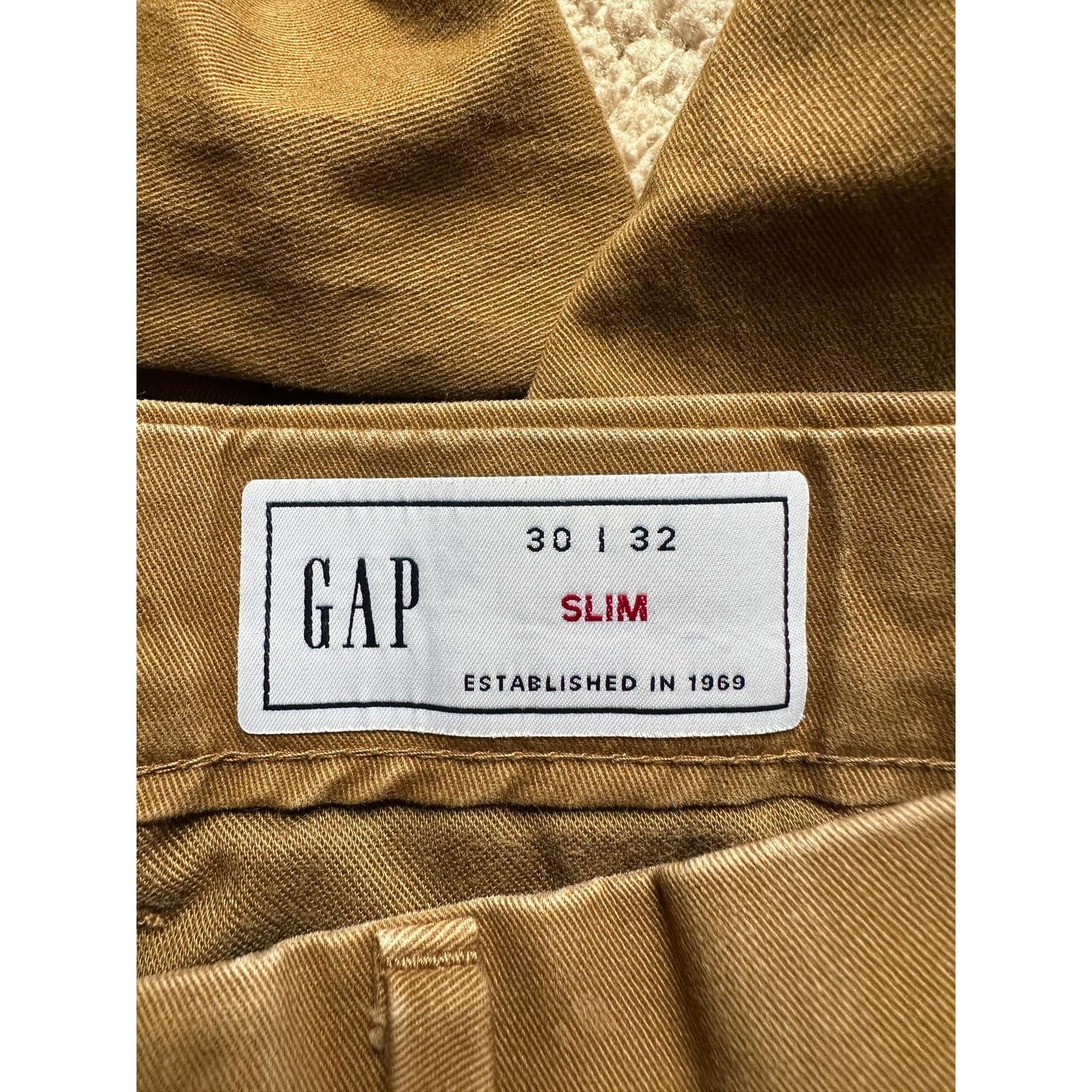 Gap Gap Slim Fit Mid Rise Straight Trouser Pants Brown 30 x 32 Size US 30 / EU 46 - 5 Thumbnail