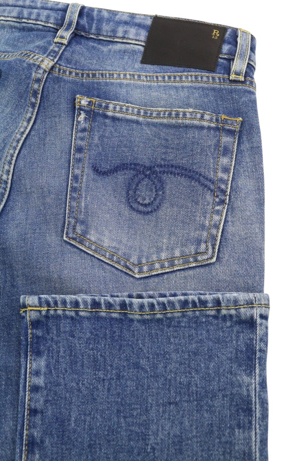 R13 KICK FIT 26 Jasper Stretch Faded Cropped Blue PS26 89042 Size 26" / US 2 / IT 38 - 6 Thumbnail
