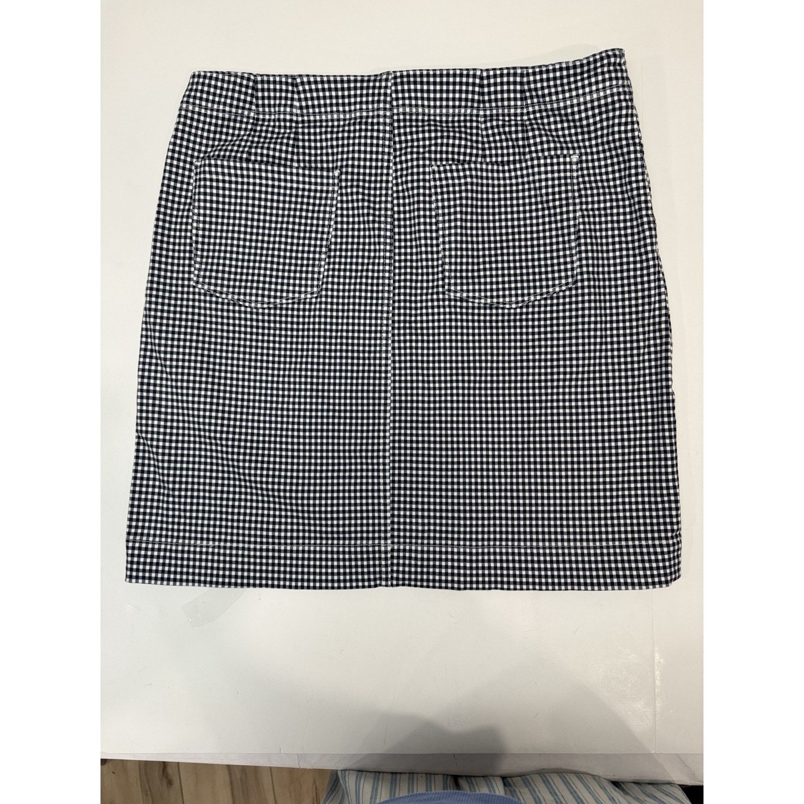 Talbots Talbots Navy Blue White Gingham Skirt Size 14 Cotton Blend Size 36" / US 14 / IT 50 - 6 Thumbnail