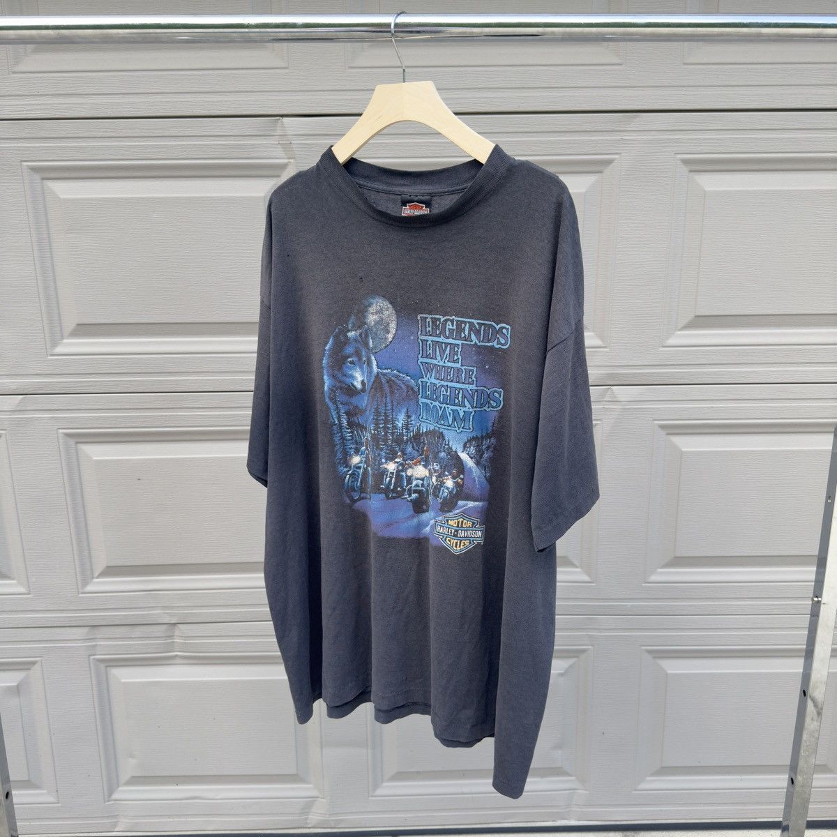 Harley Davidson 90s Harley Thrashed Faded Distressed Shirt ERD Grunge Biker Size US XXL / EU 58 / 5 - 7 Thumbnail