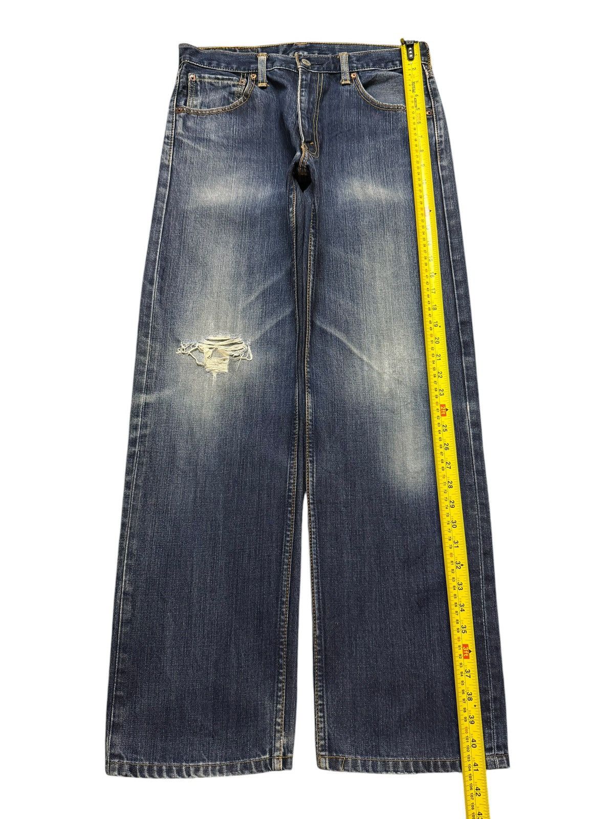 Levi's Vintage Y2K Levis 703 Blue Faded Wash Distressed Wide Leg Size US 31 - 10 Thumbnail