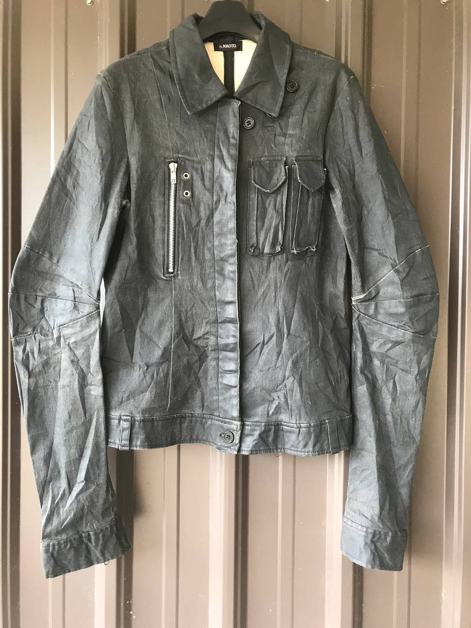 Japanese Brand H Naoto Gothic Punk Wax Jacket ifsixwasnine style Size XS / US 0-2 / IT 36-38 - 1 Thumbnail
