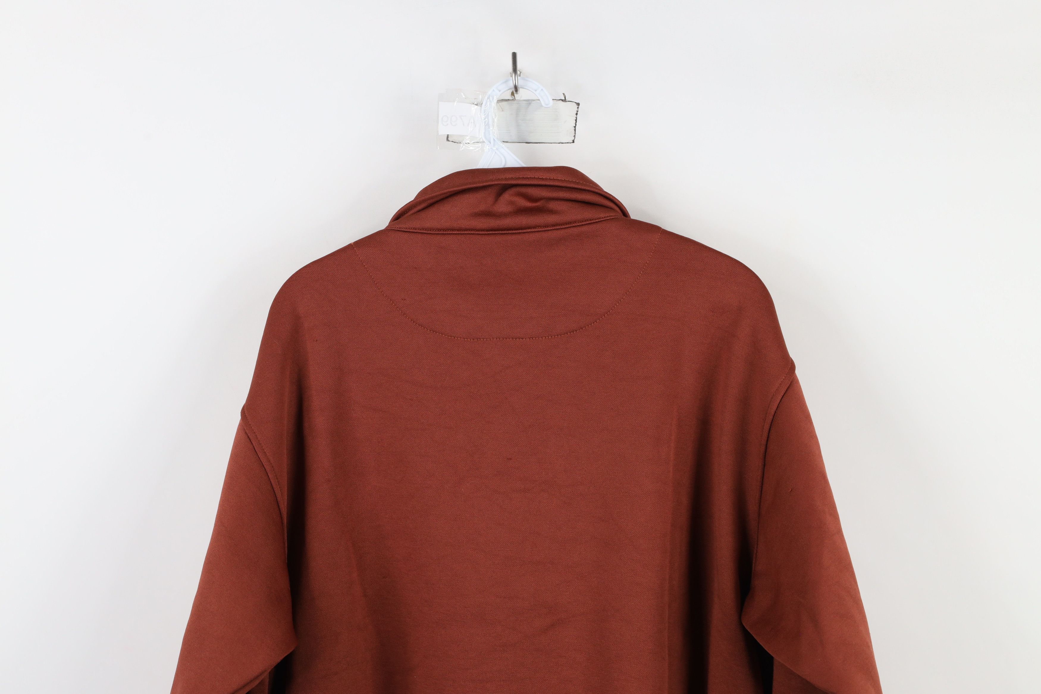 Vintage Vintage 90s Streetwear Collared Pullover Sweatshirt Orange Size US M / EU 48-50 / 2 - 13 Thumbnail