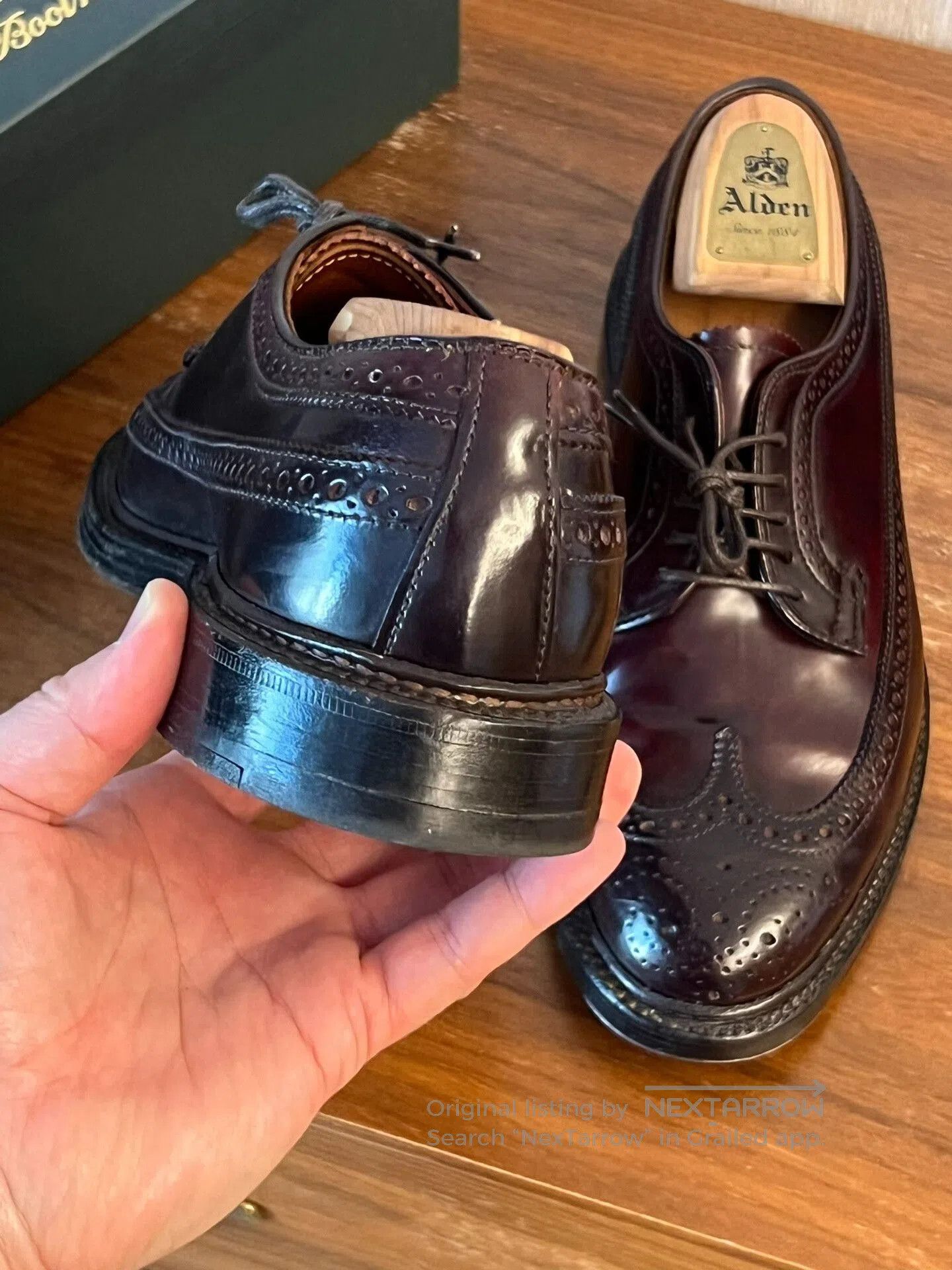 Alden Alden 975 Longwing Brogue Shell Cordovan Shoes. Size US 8 / EU 41 - 4 Thumbnail