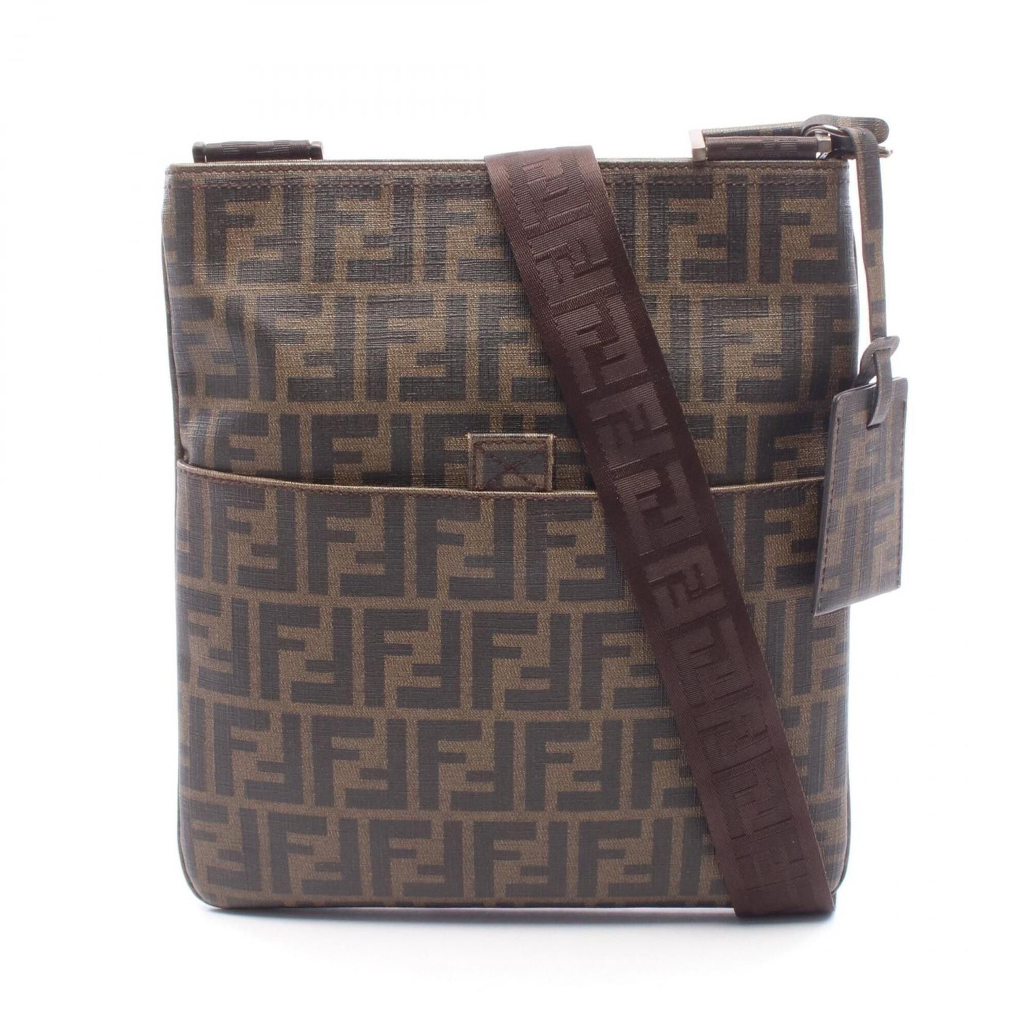 Fendi Fendi Zucca Shoulder Bag/Handbag, Coated Canvas, Men's/Women's, Brown/Black, 7VA207 Size ONE SIZE - 1 Thumbnail
