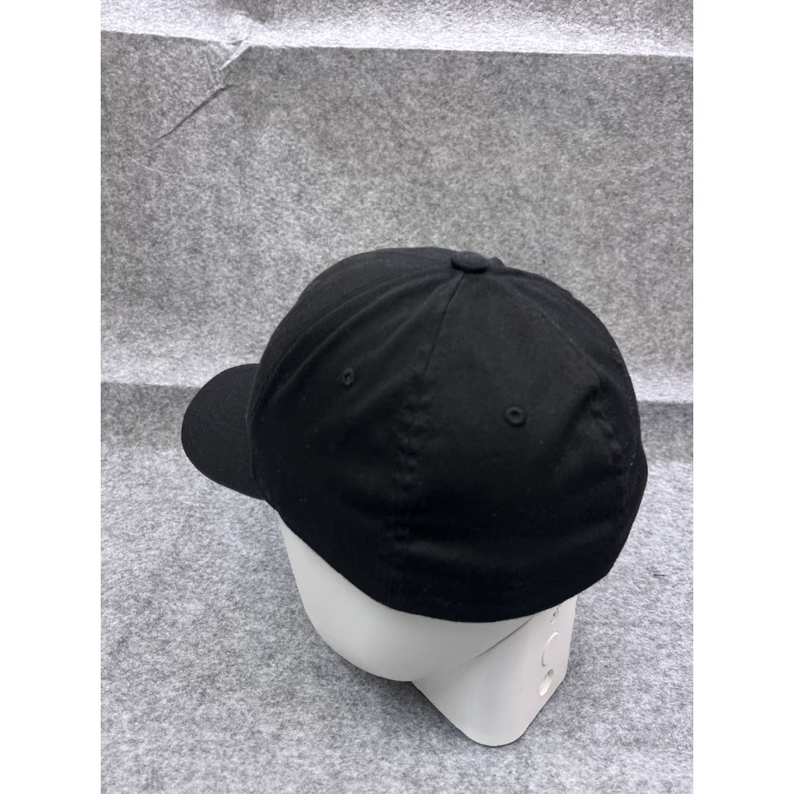 Vintage Yupoong Hat Adult One Size Black Poly Cotton Spandex Strap Back Sports Size ONE SIZE - 5 Thumbnail