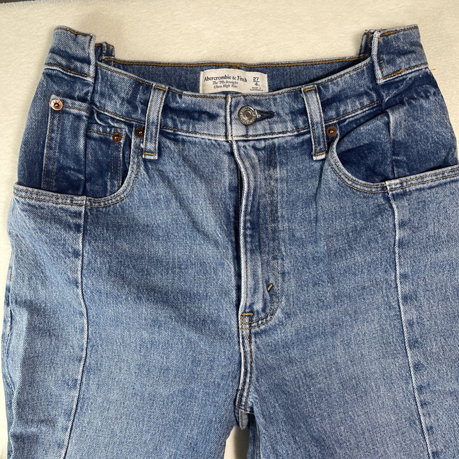 Abercrombie & Fitch Abercrombie + Fitch US 4 90s Straight Ultra High Rise Jeans Size 27" / US 4 / IT 40 - 2 Thumbnail
