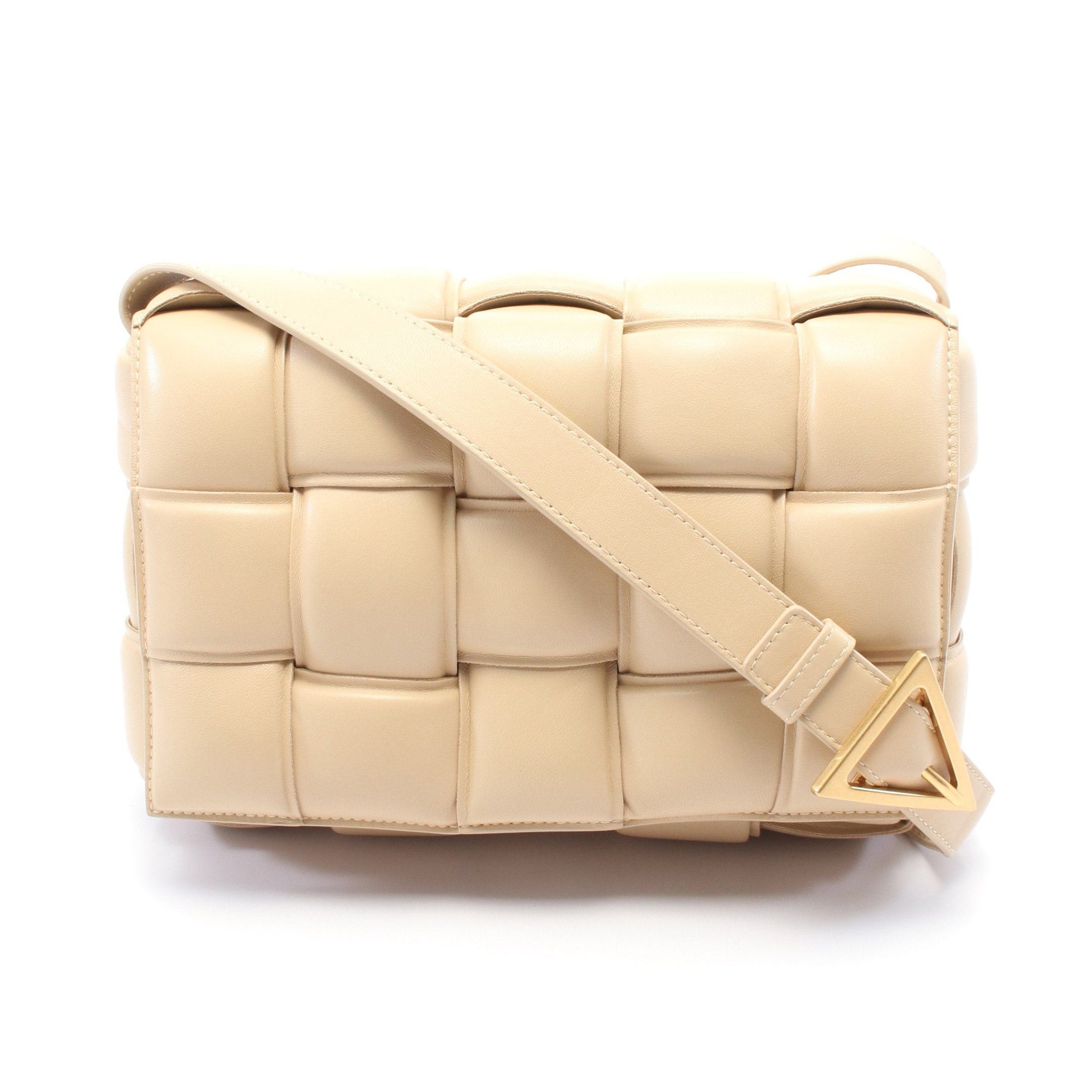 Bottega Veneta Bottega Veneta Padet Cassette Intrecciato Shoulder Bag Leather Beige Size ONE SIZE - 1 Thumbnail