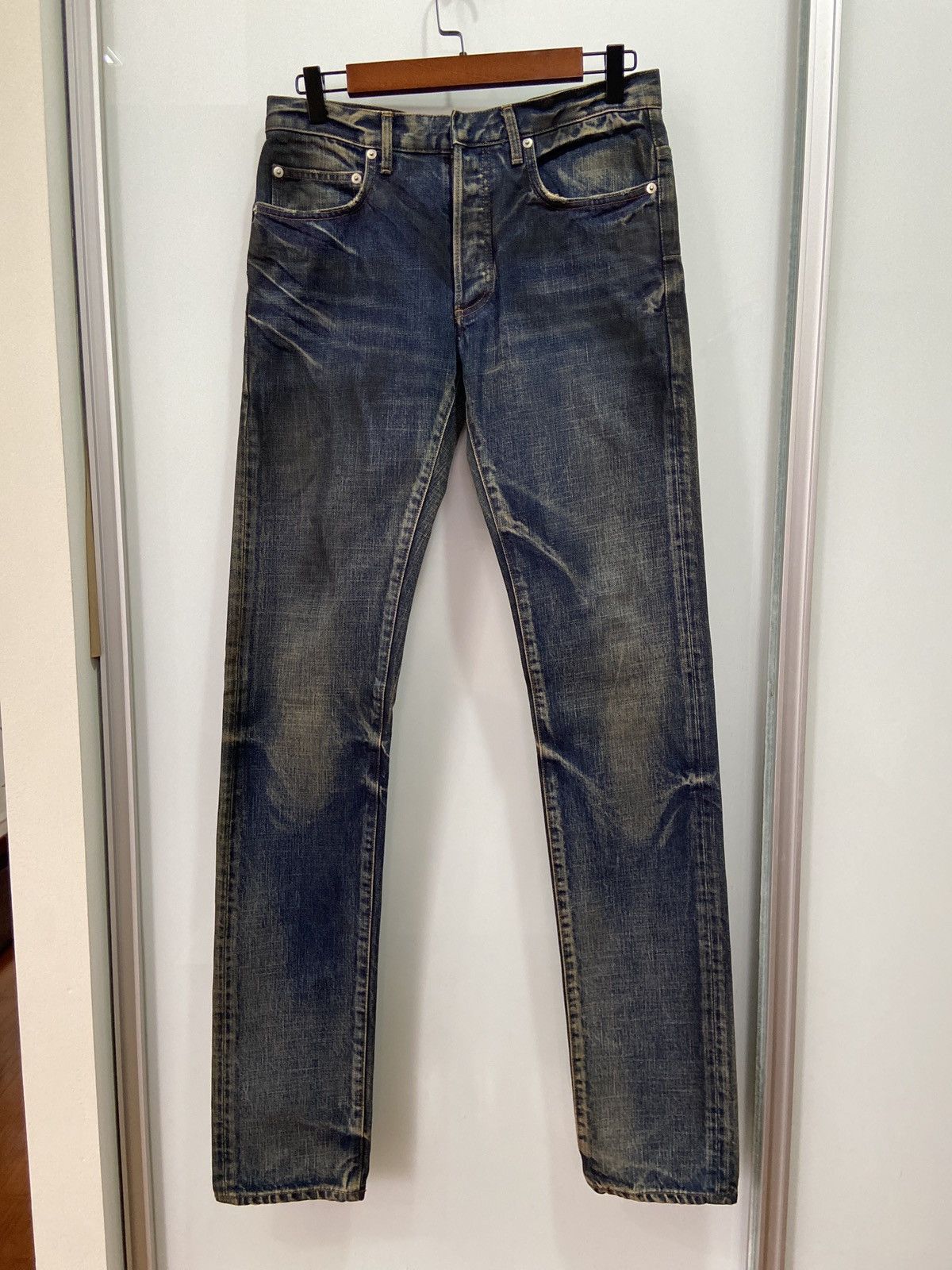 Dior Homme SS10 COLD LOVE `Fuel to Fire´ Burnt Denim Jeans