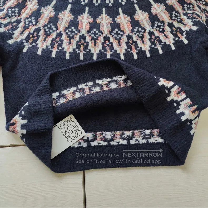 Loewe Loewe Fair Isle Sequin Sweater, Wool Cardigan Size S / US 4 / IT 40 - 3 Thumbnail