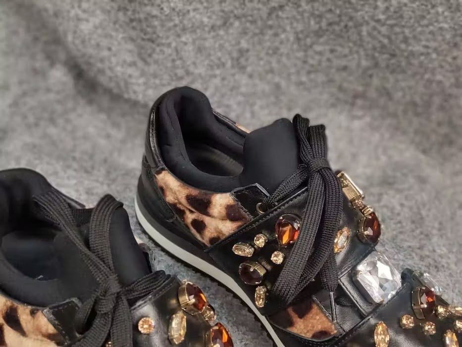 Dolce & Gabbana Dolce & Gabbana Leopard pattern stones velutto Sneakers Size US 9.5 / IT 39.5 - 16 Thumbnail