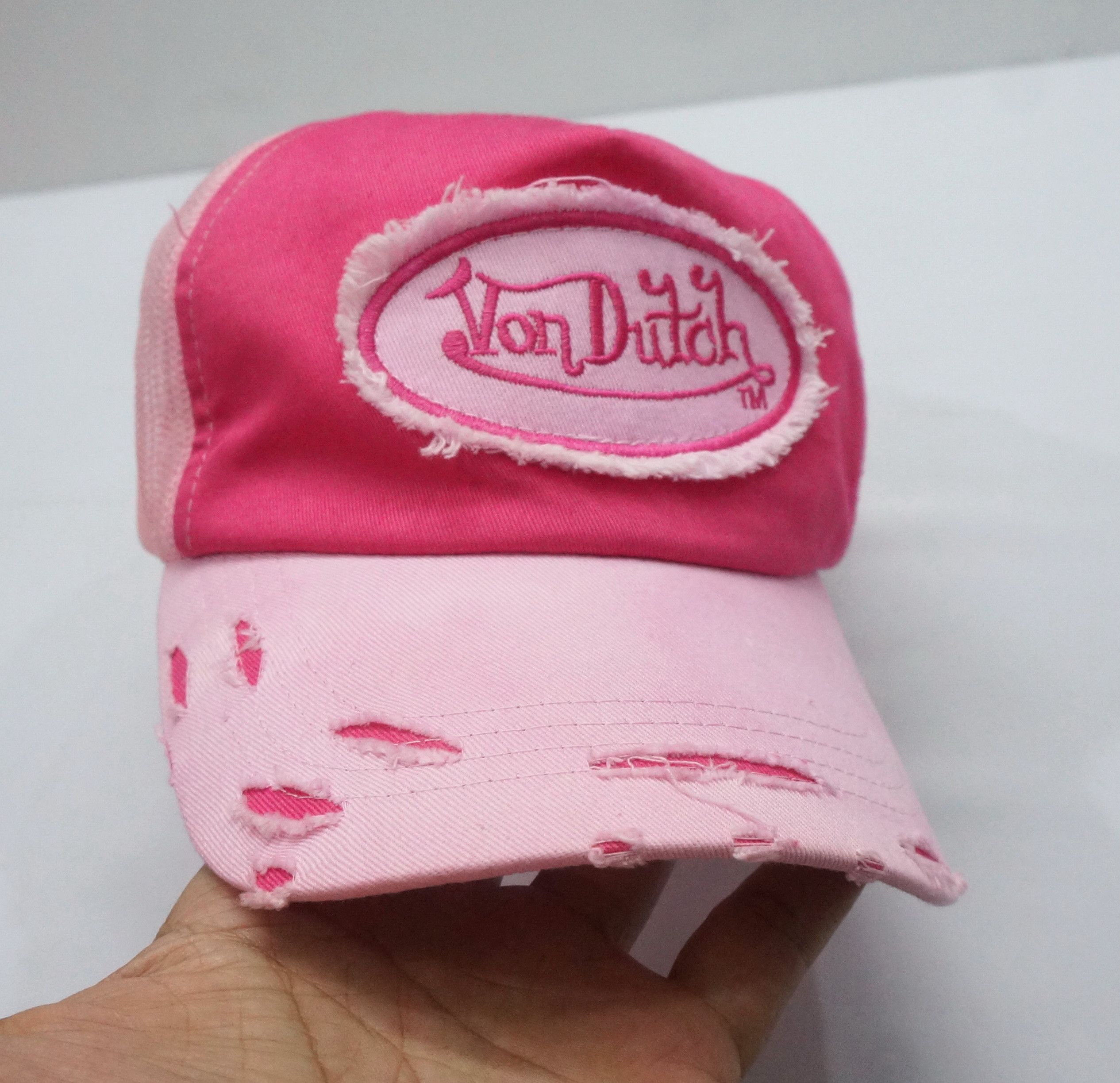 Von Dutch VON DUTCH Distressed Pink Trucker Cap Size ONE SIZE - 5 Thumbnail