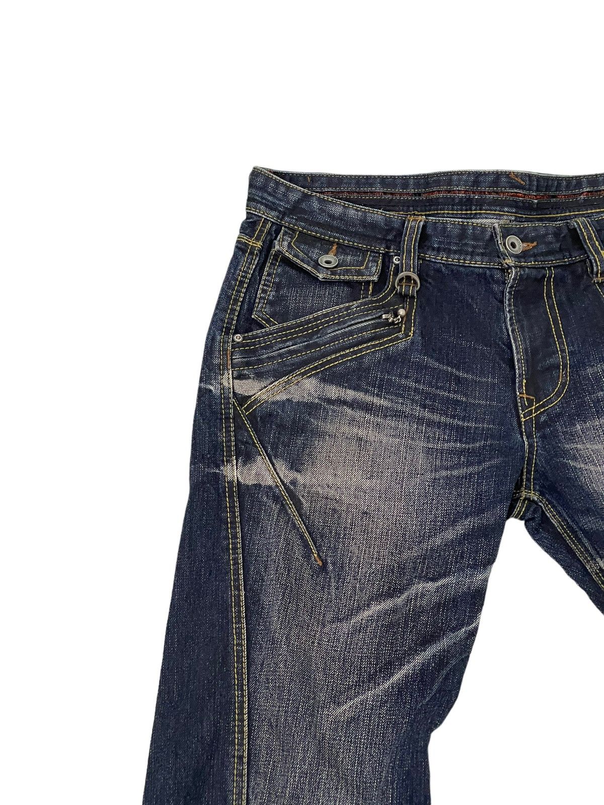 Japanese Brand Flare Jeans Nicole Club Distress Faded Boot Cut 7🟦3 Size US 34 / EU 50 - 8 Thumbnail