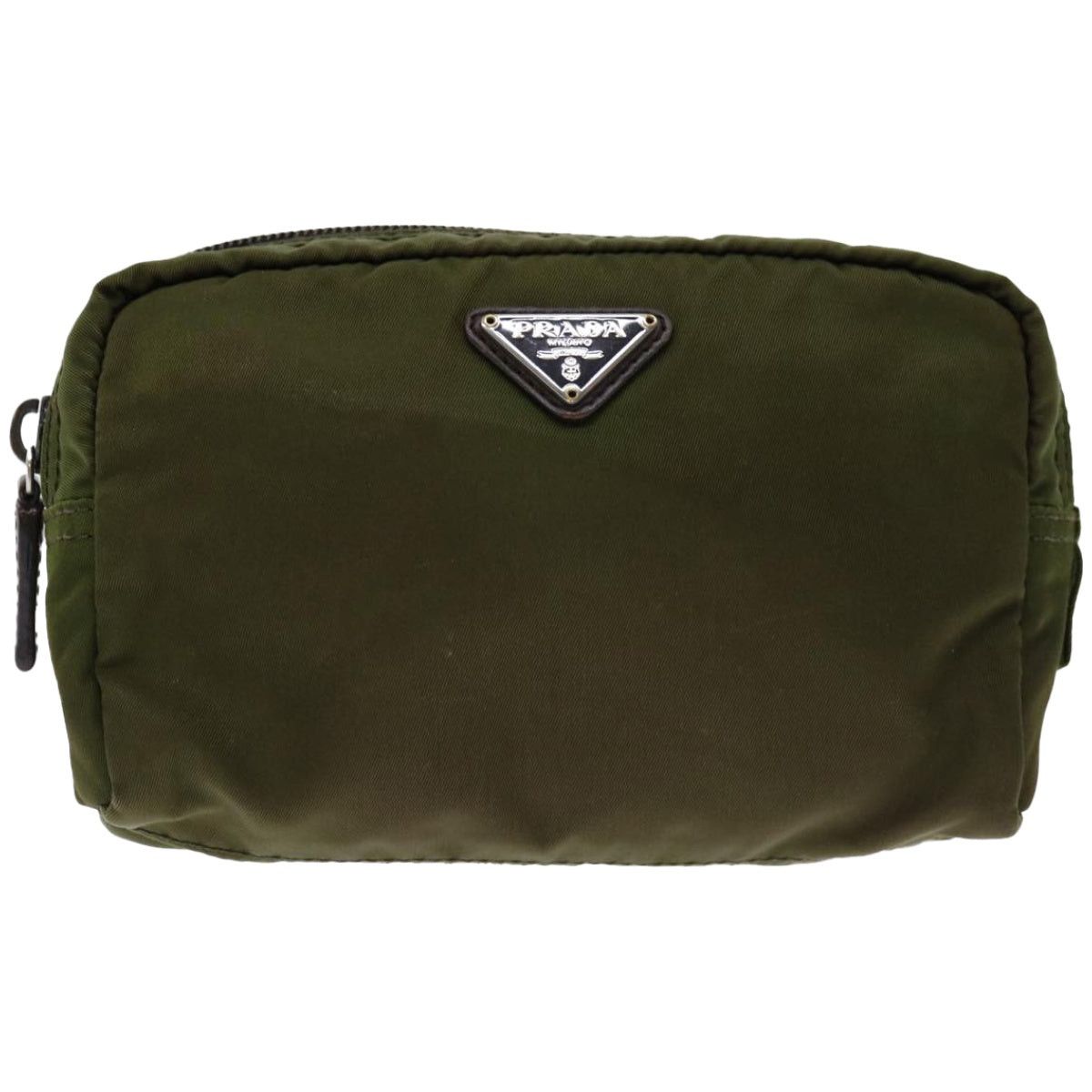 image of Prada Saffiano Clutch Bag in Green, Women's
