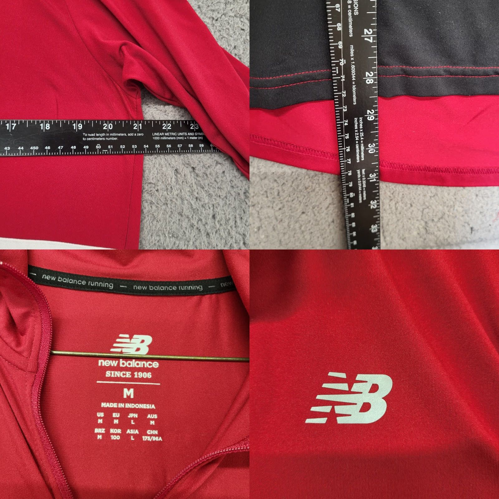 New Balance New Balance Shirt Men’s M 1/2 Zip Red Dry Wicking Running Athletic Outdoor Logo - NB New York City Marathon Size US M / EU 48-50 / 2 - 8 Thumbnail