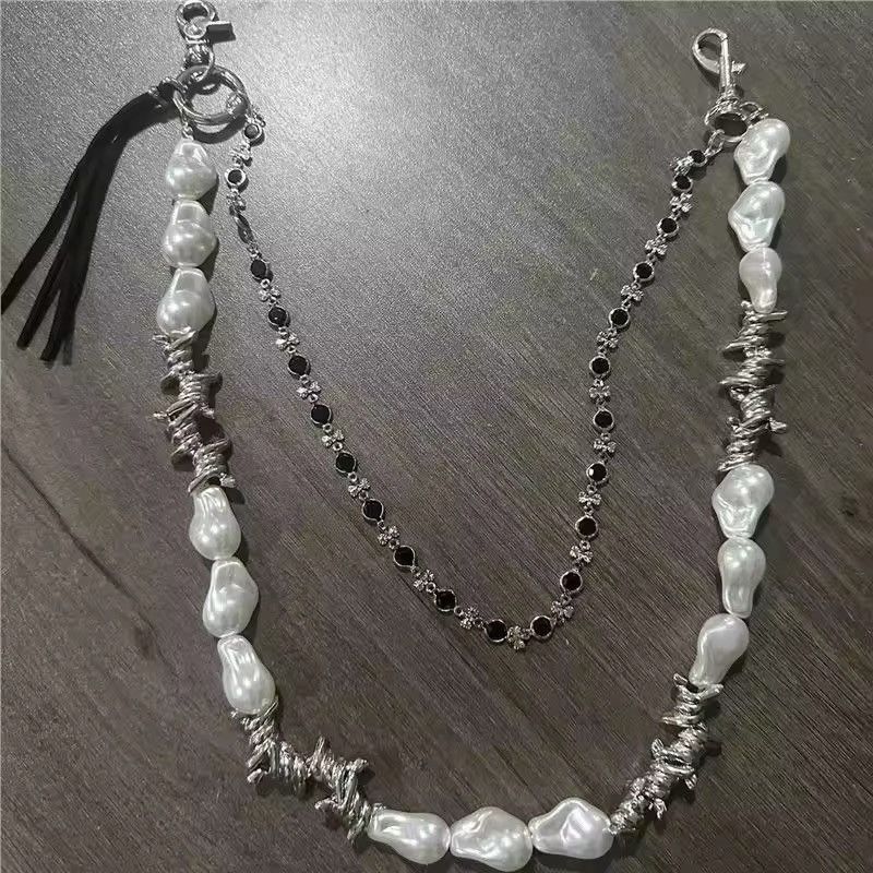 Jewelry Pearl Waist Chain Cowboy Tassel Waist Pant Chain, Men's
