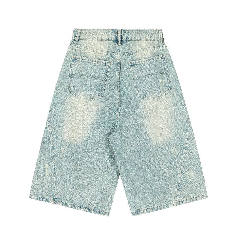 Other Punk retro distressed washed loose wide-leg denim shorts Size US 32 / EU 48 - 2 Thumbnail