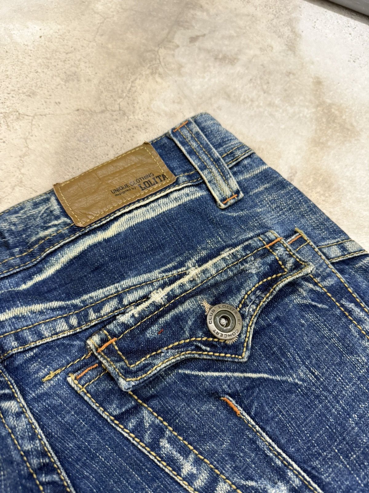 Hysteric Glamour Wide Leg Mudwash Thunder Whisker Distressed Denim Pants Size US 31 - 18 Thumbnail