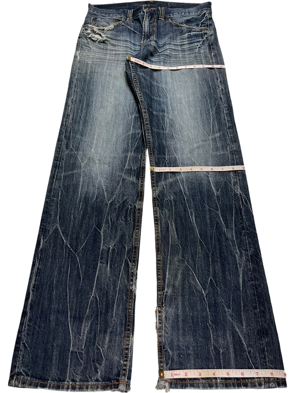 Japanese Brand Vintage Japanese Brand Distress Thunder Style Baggy Jeans Size US 32 / EU 48 - 13 Thumbnail