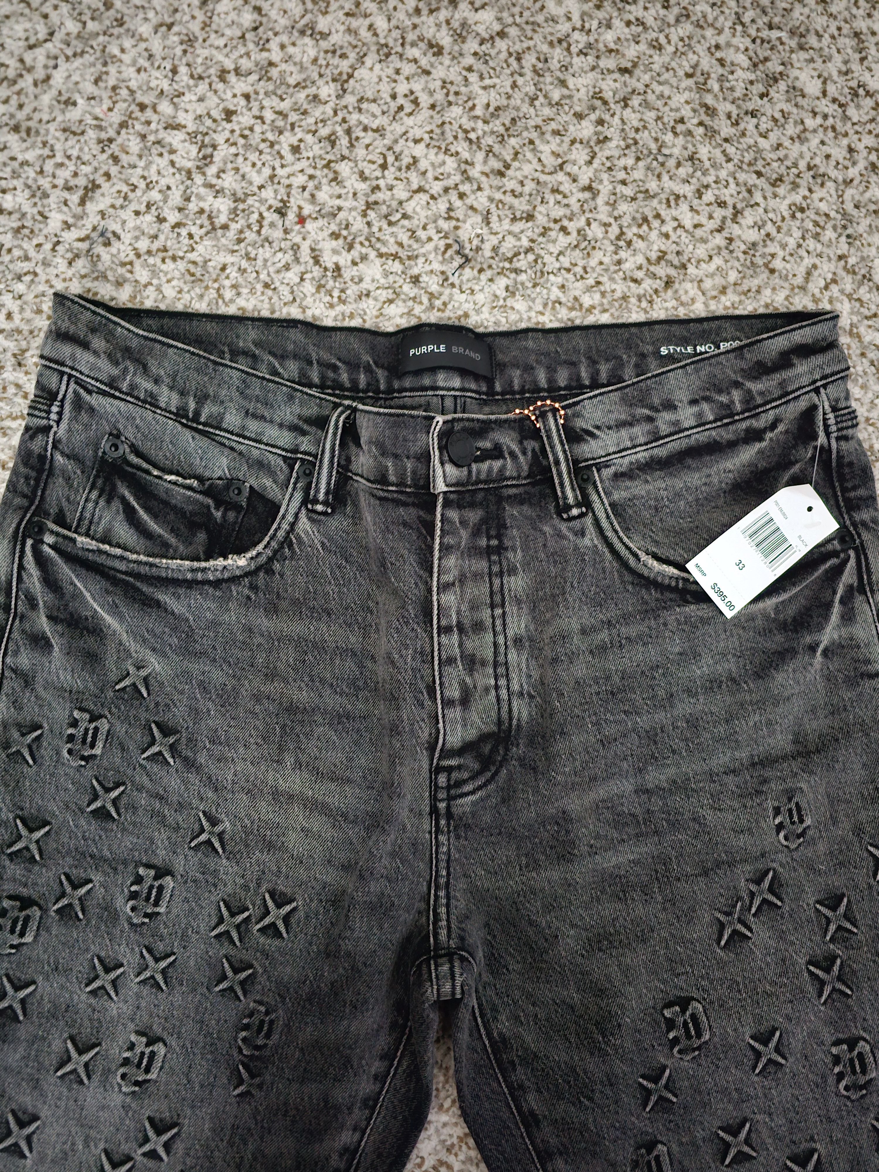 Purple Purple Brand Black Monogram Jeans Size US 33 - 6 Thumbnail