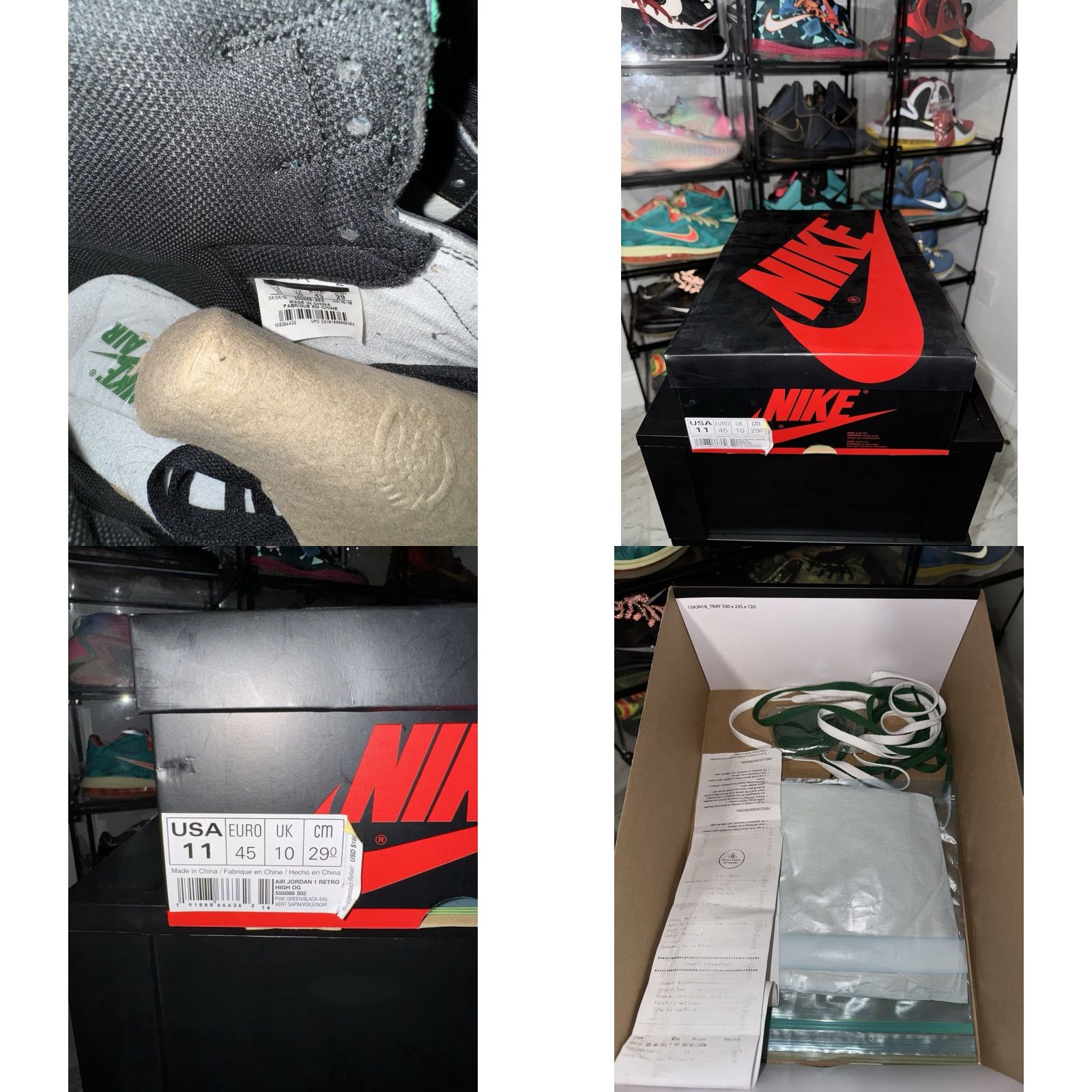 Jordan Brand Jordan Air Jordan 1 Pine Green High Top Sneaker 11 Men Tried On Size 11 Size US 11 / EU 44 - 8 Thumbnail