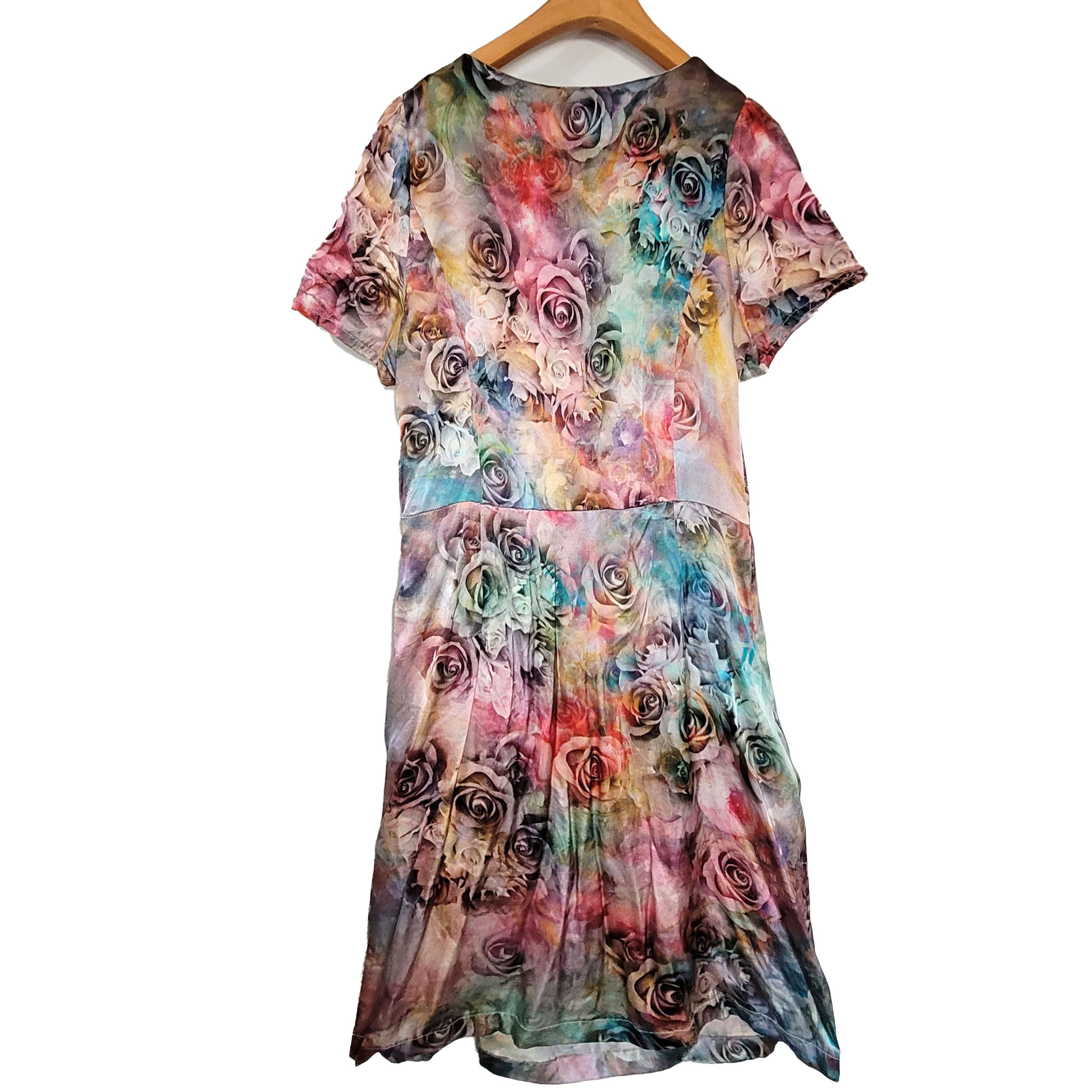 Other Women's Silk Size M Short Sleeve Satin Dress SDK392 Size M / US 6-8 / IT 42-44 - 3 Thumbnail