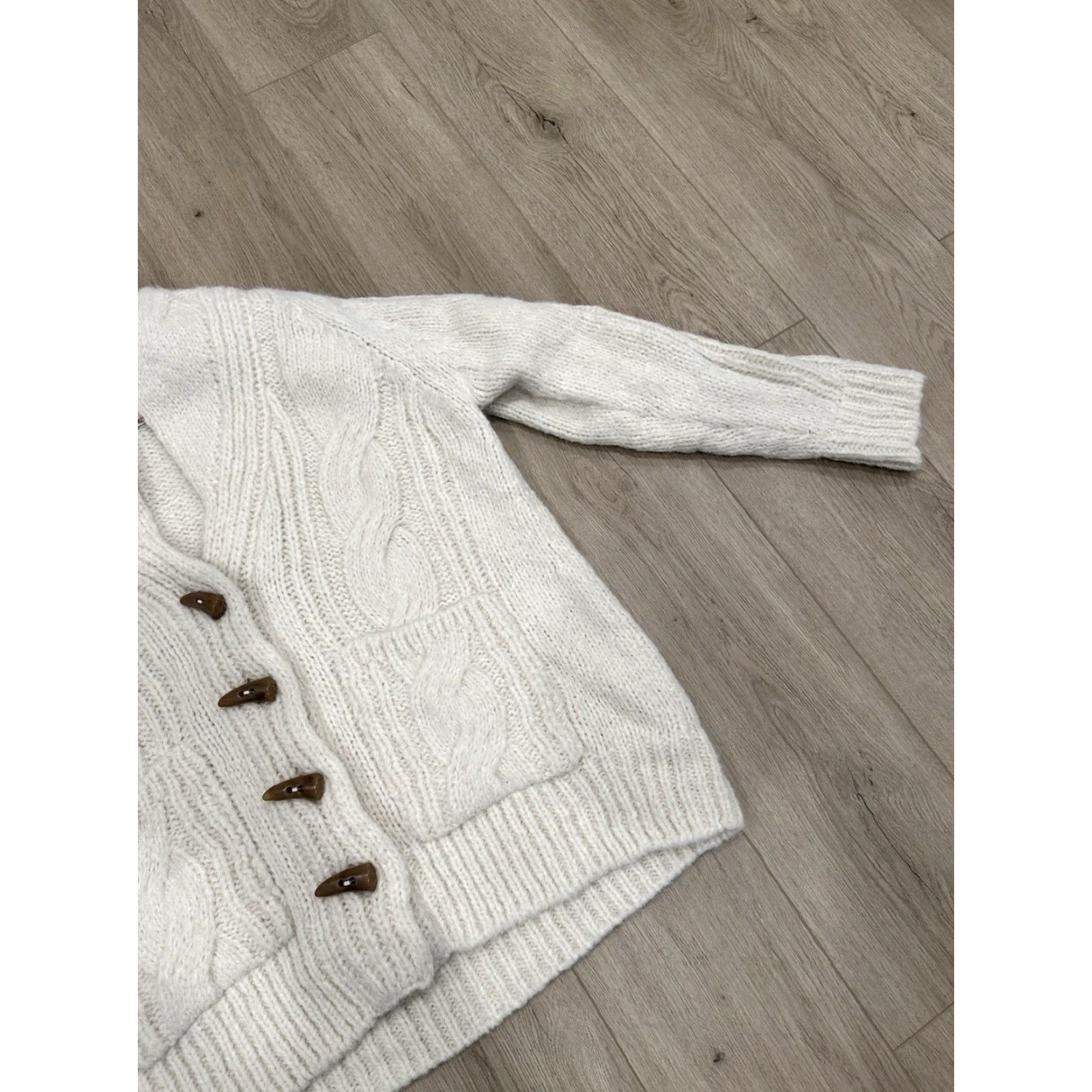 Faherty VINTAGE Faherty Cardigan XL Ivory Alpaca Wool Winter Sweater Women Size XL / US 12-14 / IT 48-50 - 2 Thumbnail