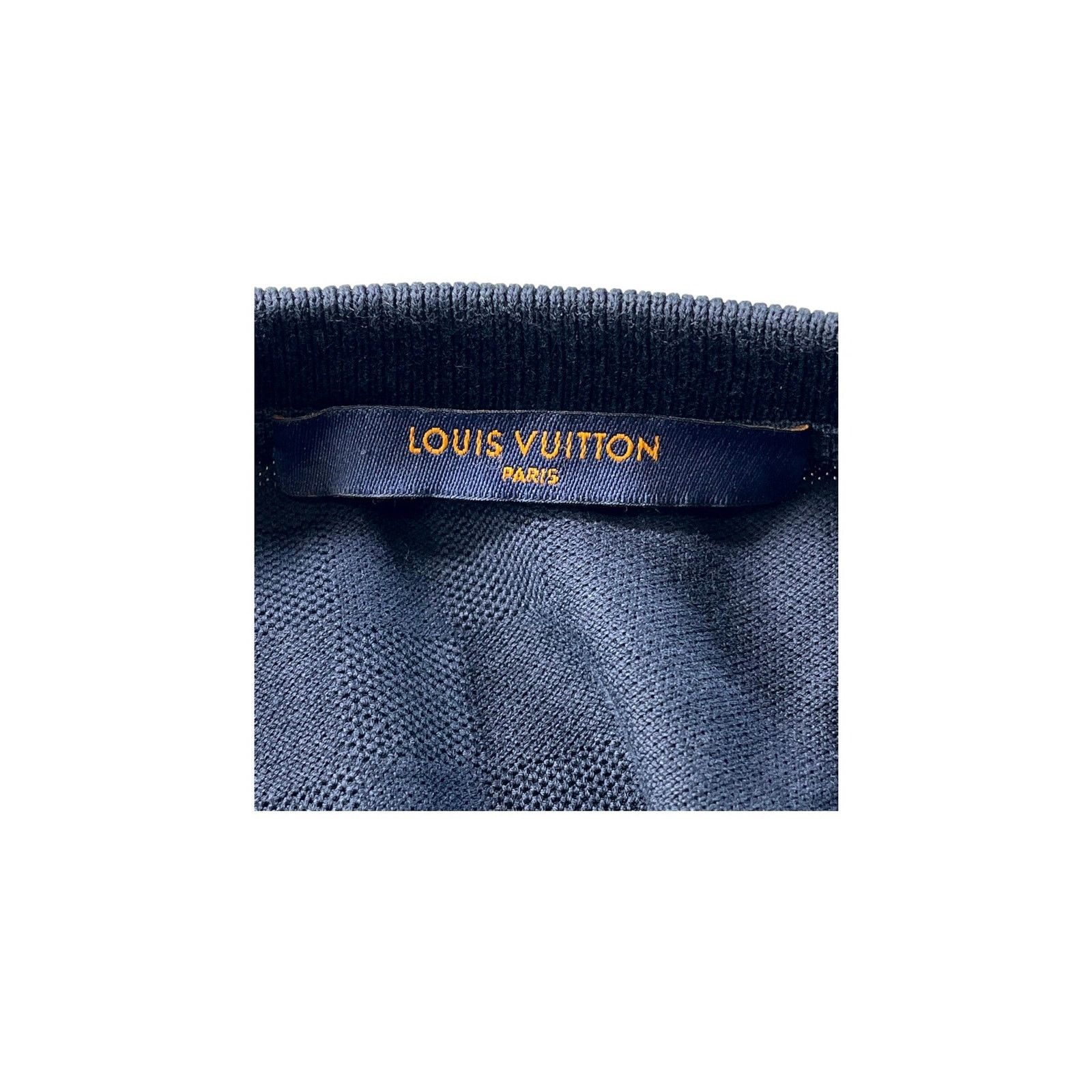 Louis Vuitton Louis Vuitton "Damier Knit" Navy Tee Size US XL / EU 56 / 4 - 5 Thumbnail
