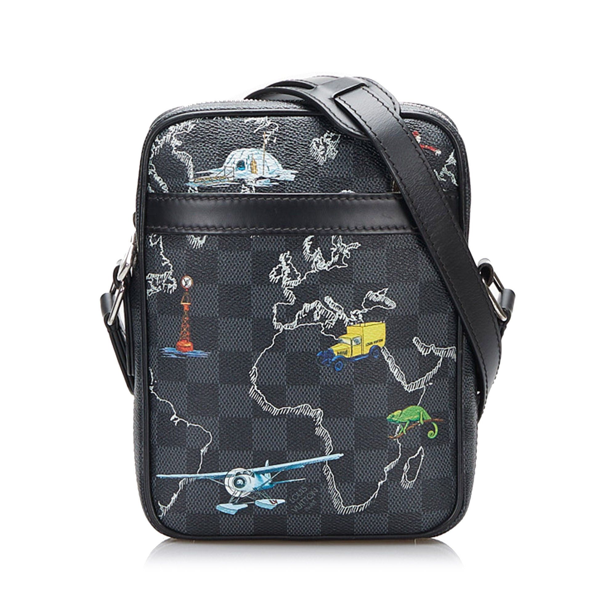 Louis Vuitton Louis Vuitton Damier Graphite Renaissance Map Danube Slim PM Black Size ONE SIZE - 1 Thumbnail