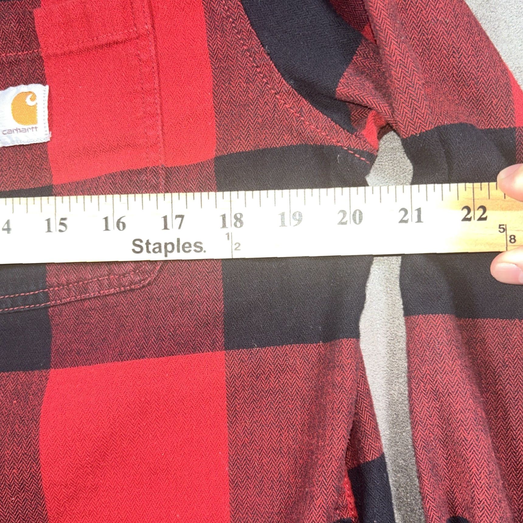 Carhartt VINTAGE? Wait this is not vintage. Carhartt Rugged Flex Red Plaid Shirt Womens Size M Loose Fit Button Up Workwear Size M / US 6-8 / IT 42-44 - 7 Thumbnail