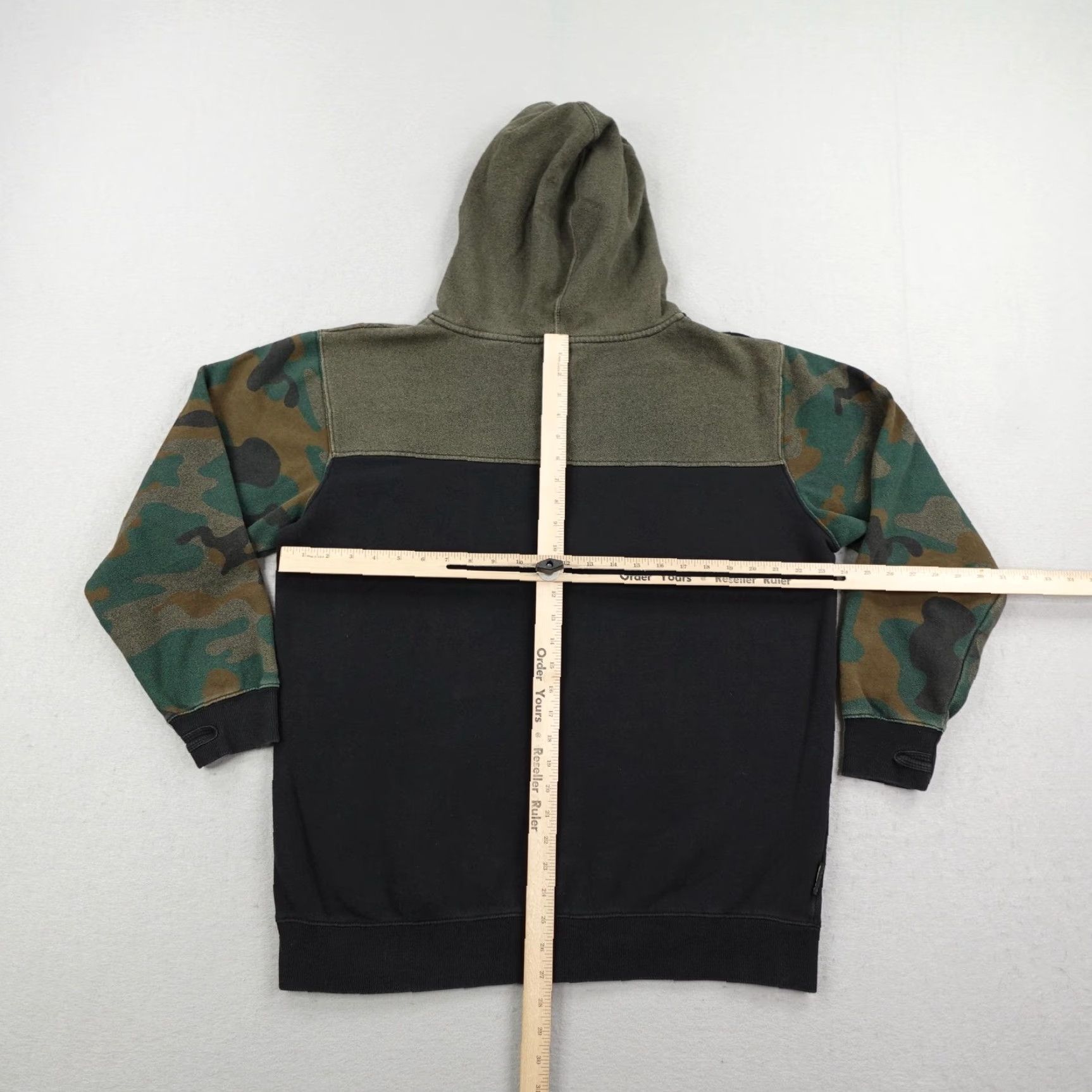 Fly Racing Hoodie Mens Large Black Green Camo Full Zip Sweatshirt Motocross BMX