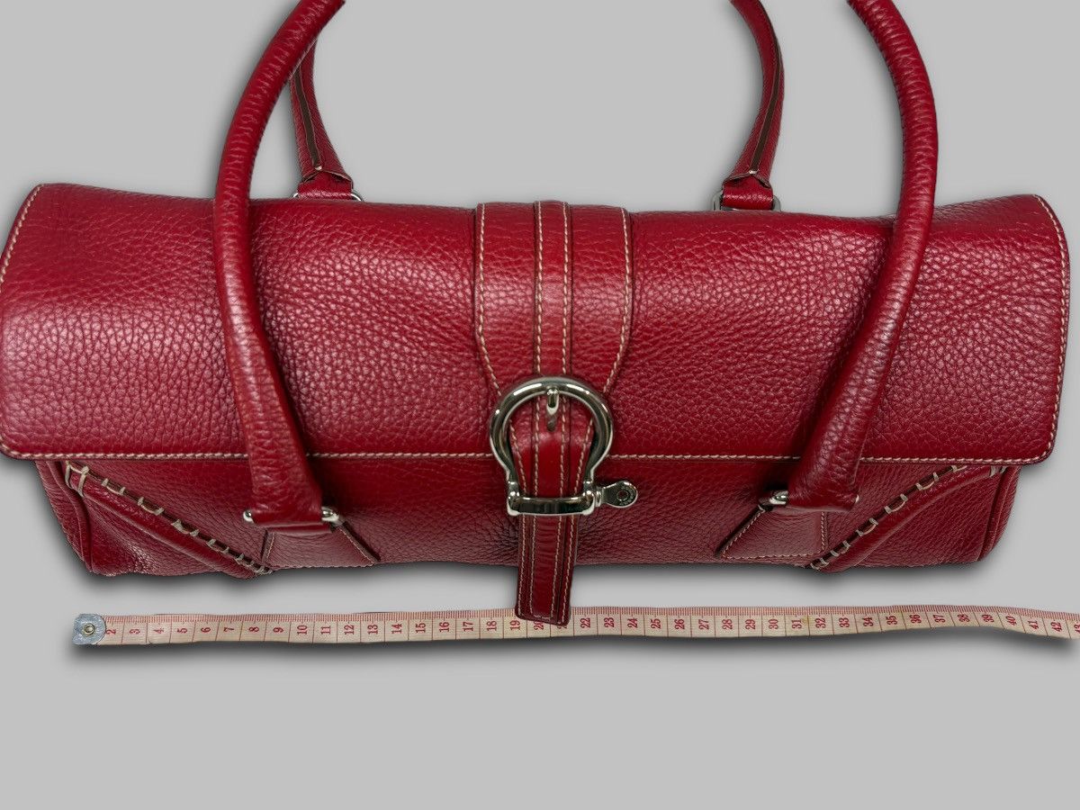 Burberry Burberry London Hot Red Leather Shoulder Bag Nova Check Size ONE SIZE - 20 Thumbnail