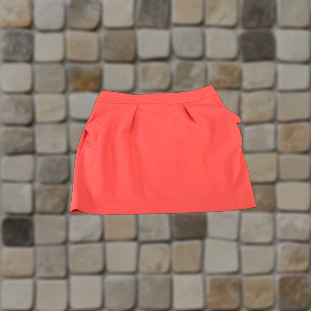 Zara VINTAGE Zara Women's Skirt Short Pencil Pleated Pockets Orange Red 80s Party Casual Size 36" / US 14 / IT 50 - 1 Thumbnail