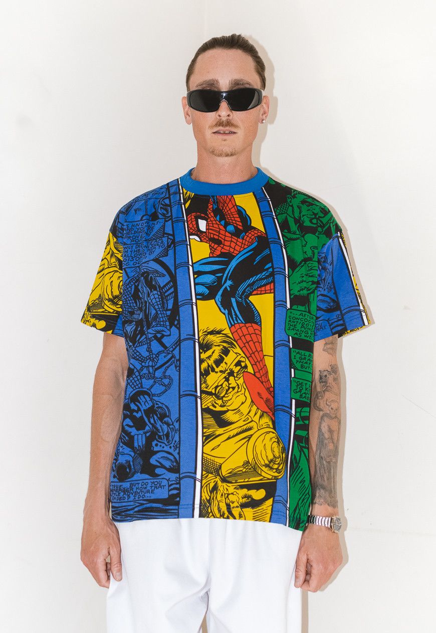 Marvel Comics × Vintage 90s collectible Marvel Comics Spiderman all-over Print Tee Size US XL / EU 56 / 4 - 4 Thumbnail