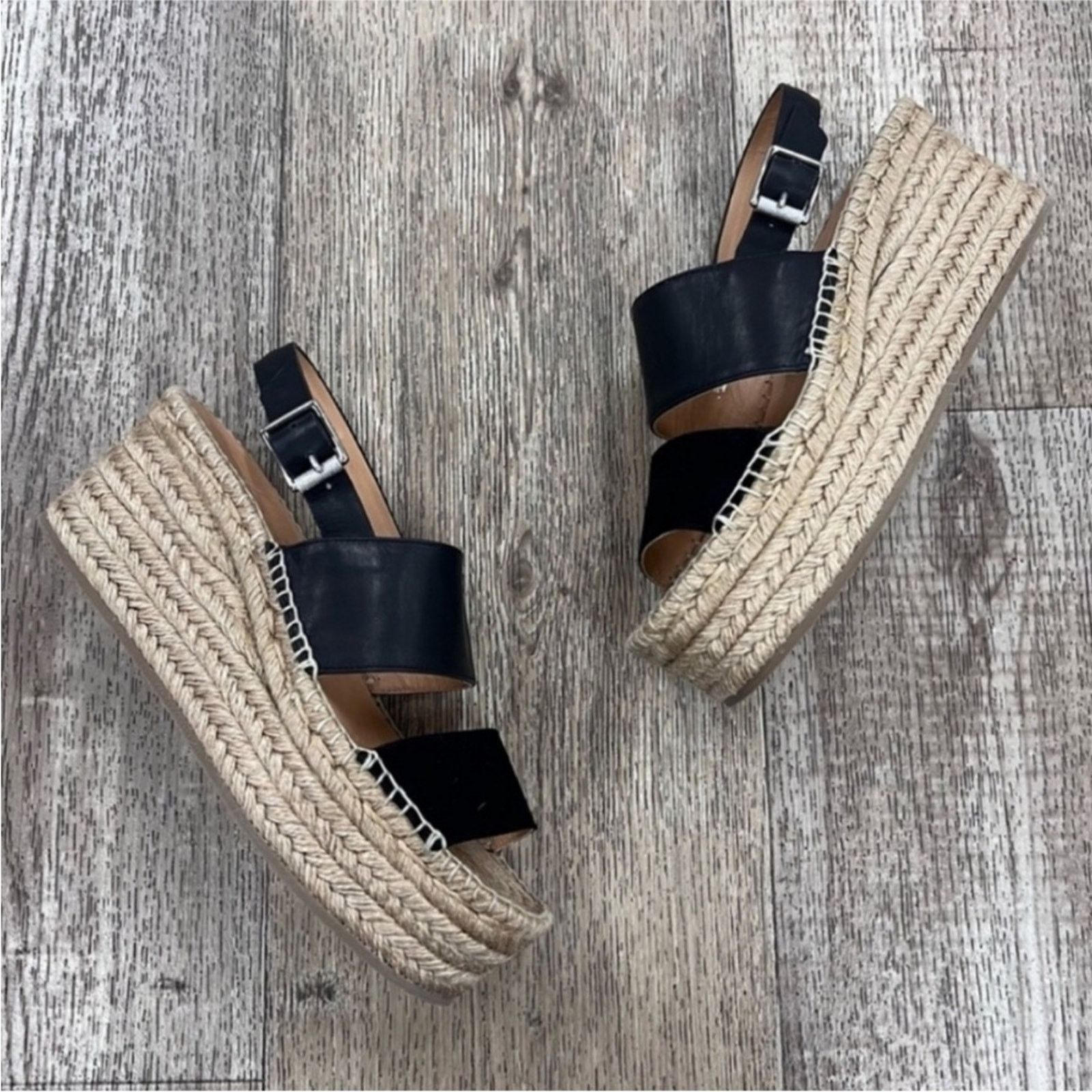 Rag & Bone NEW! rag & bone Edie 6.5 Black Platform Espadrille Sandals Size US 6.5 / IT 36.5 - 13 Thumbnail