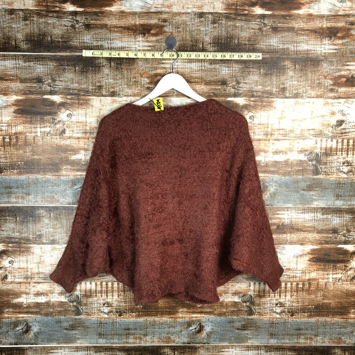 Homespun Knitwear × Japanese Brand Pimky Brown Cloaks fur mohair shaggy Knitwear #A1724 Size US M / EU 48-50 / 2 - 11 Thumbnail