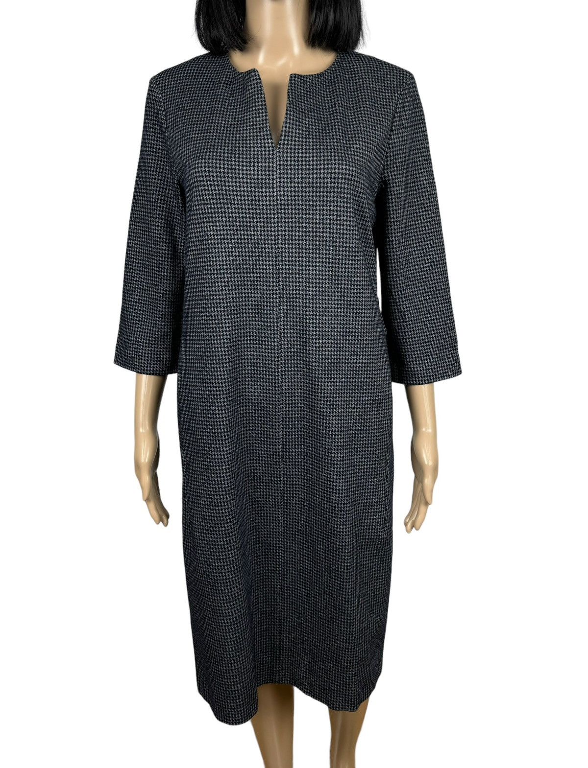 Peserico Peserico Knee-Length Dress Wool-Cotton Glen-Check IT42 Size M / US 6-8 / IT 42-44 - 3 Thumbnail
