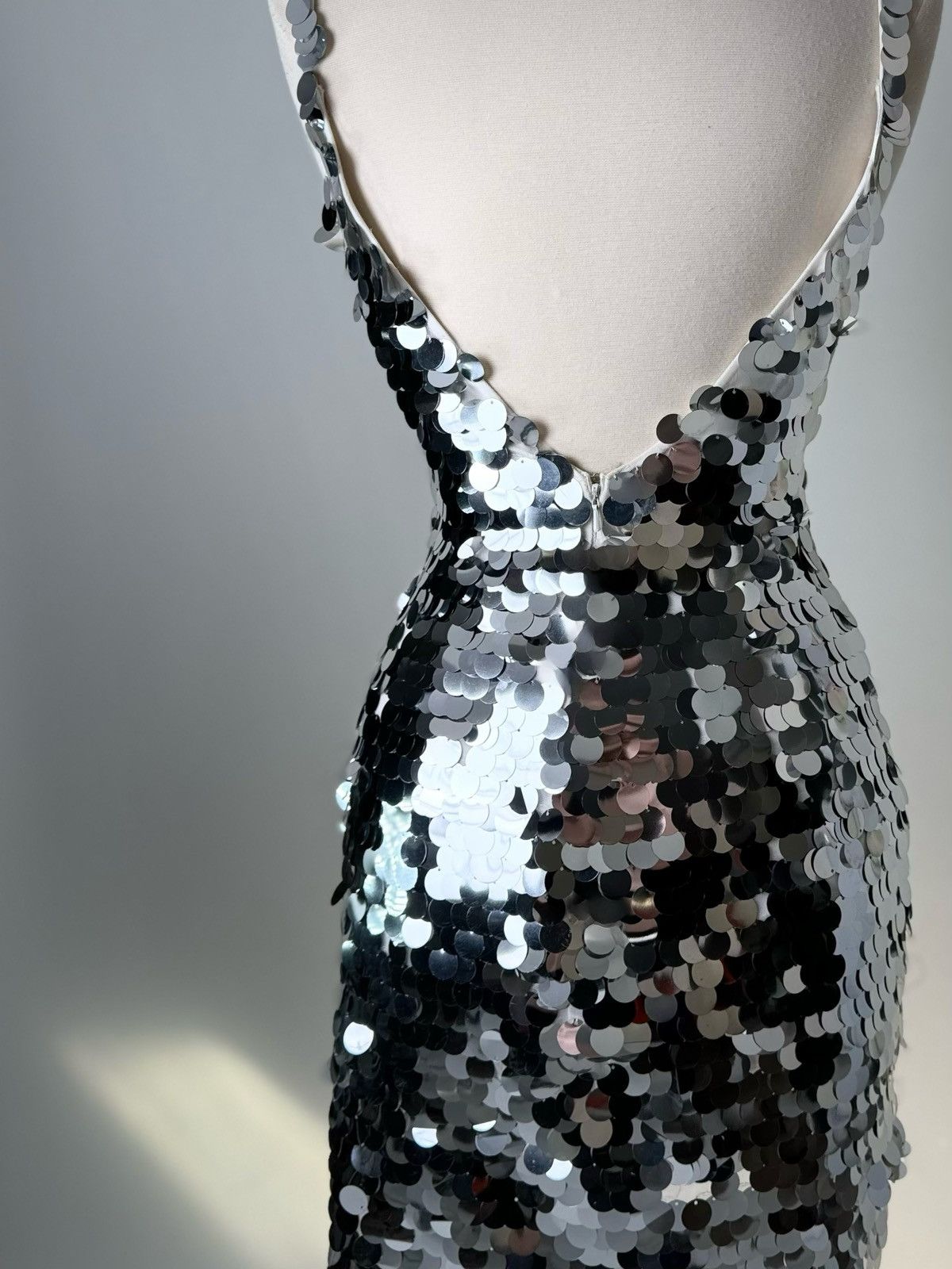 Other Brand New US 4 Jovani Mini Evening Dress in Silver Color Size S / US 4 / IT 40 - 4 Thumbnail