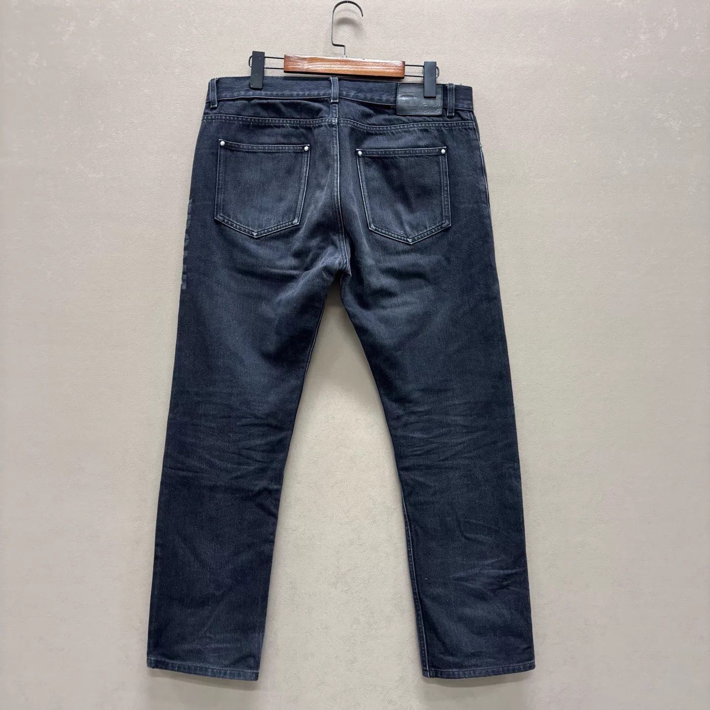 Louis Vuitton LV x HF 98 New Black Leather Patch Jeans 34 Size US 34 / EU 50 - 2 Thumbnail