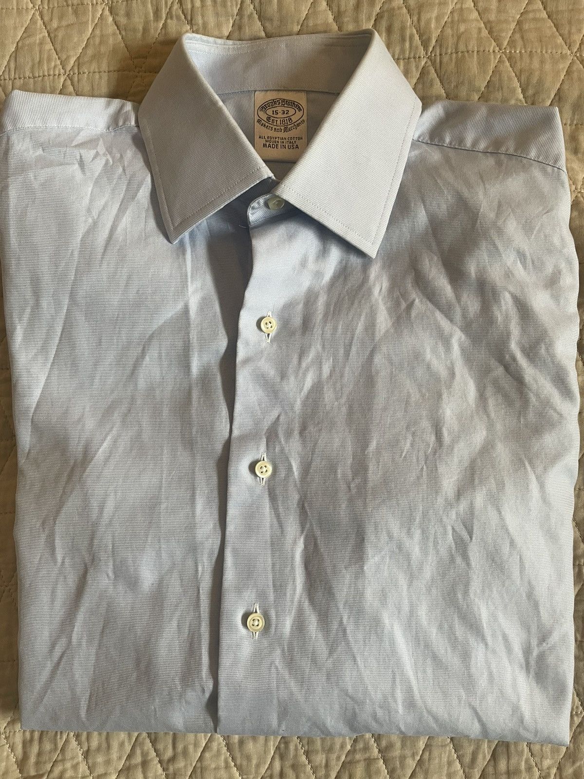 Brooks Brothers American-Made Finely Textured Dress Shirt Size US S / EU 44-46 / 1 - 1 Thumbnail